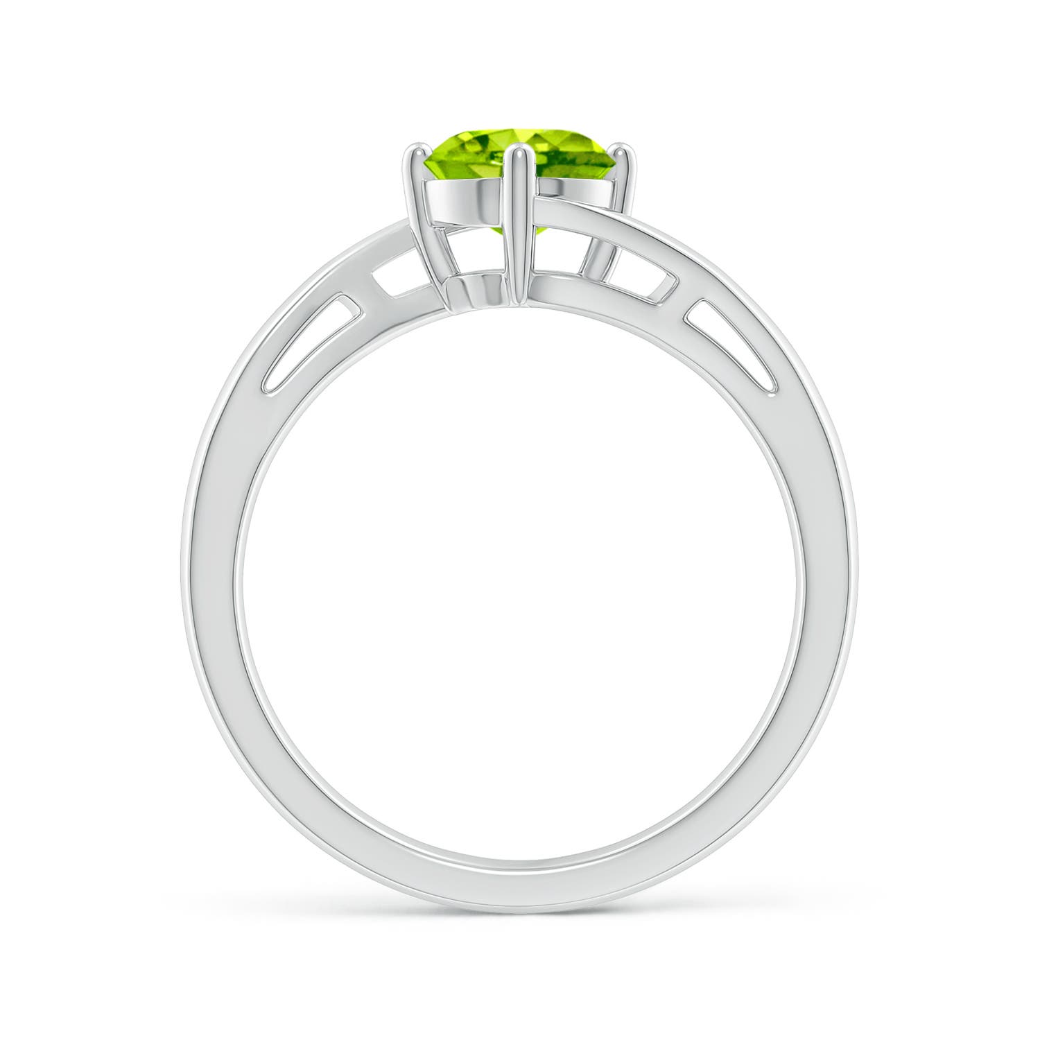 AAA - Peridot / 0.95 CT / 14 KT White Gold