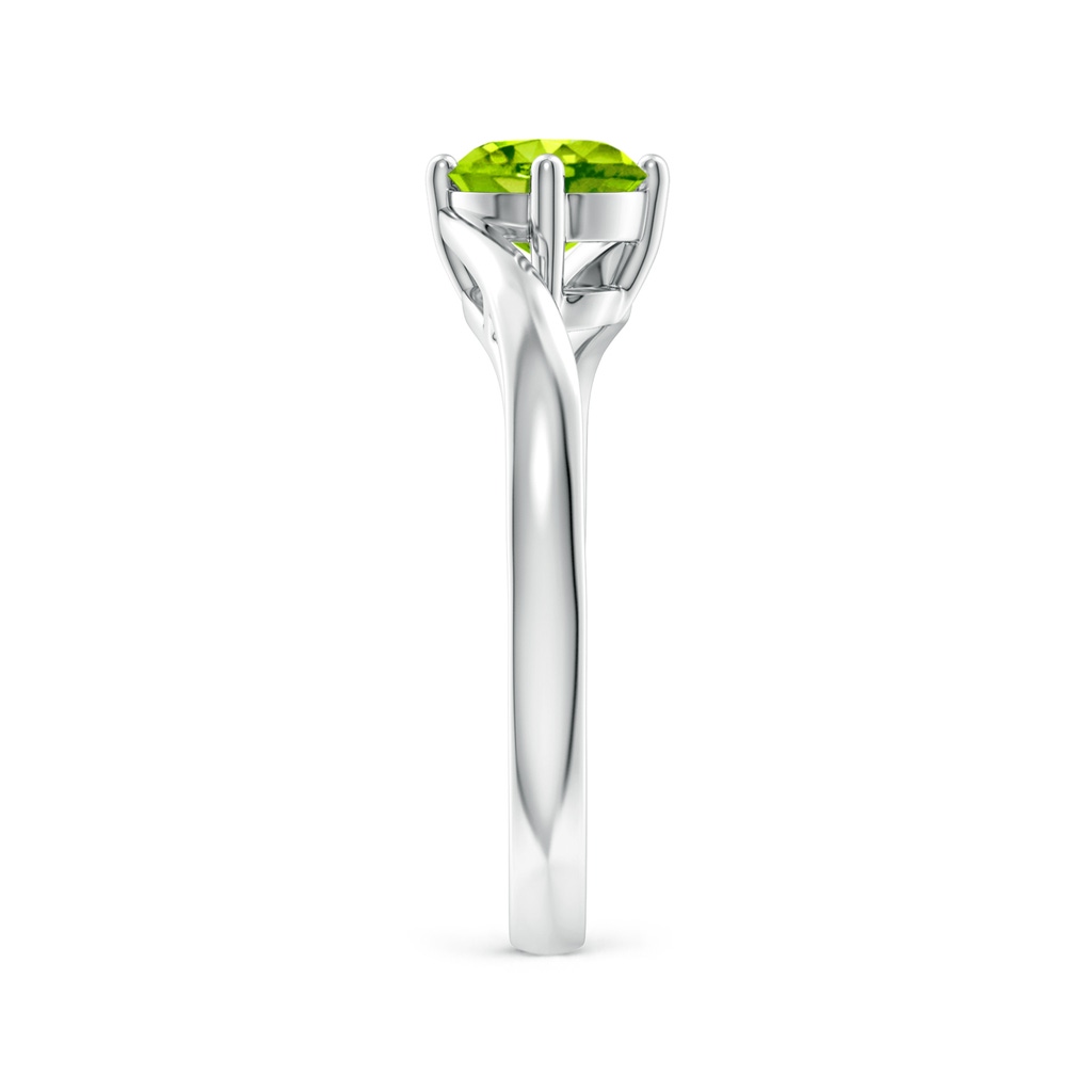 6mm AAA Classic Round Peridot Solitaire Bypass Ring in White Gold Side-2