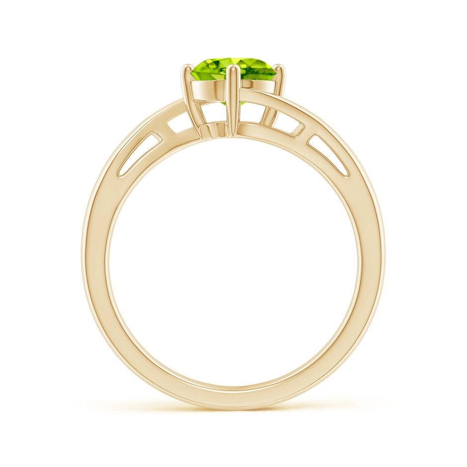 6mm AAA Classic Round Peridot Solitaire Bypass Ring in Yellow Gold side-1