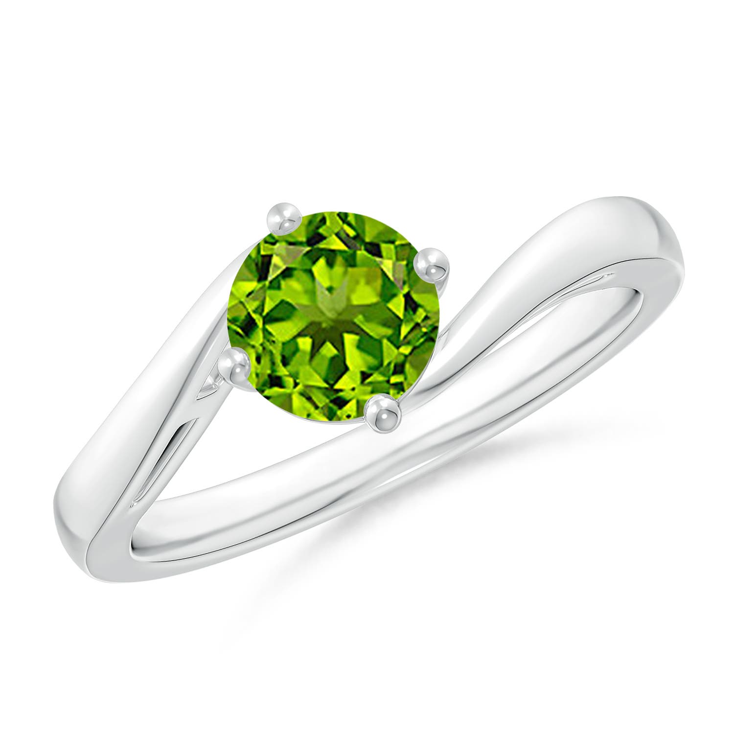 AAAA - Peridot / 0.95 CT / 14 KT White Gold