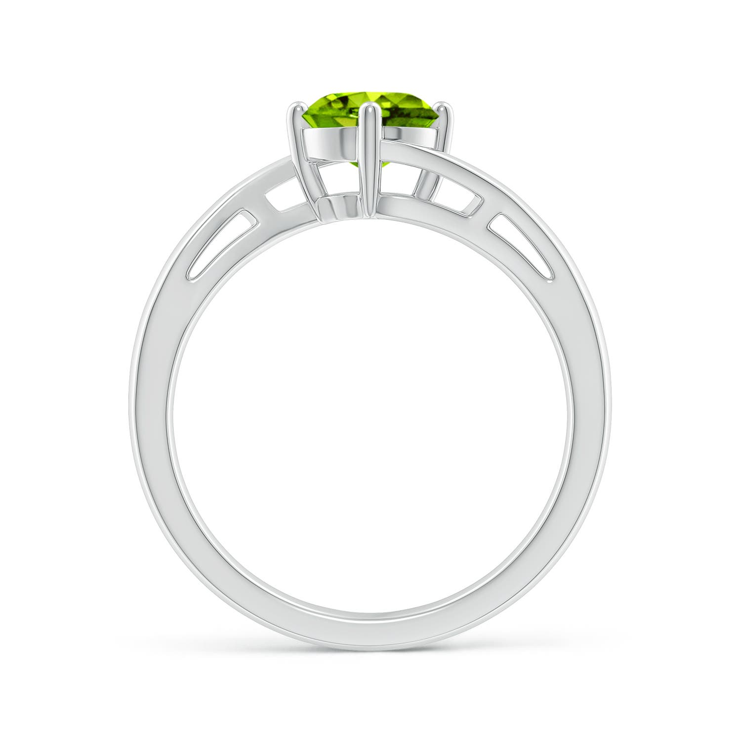 AAAA - Peridot / 0.95 CT / 14 KT White Gold