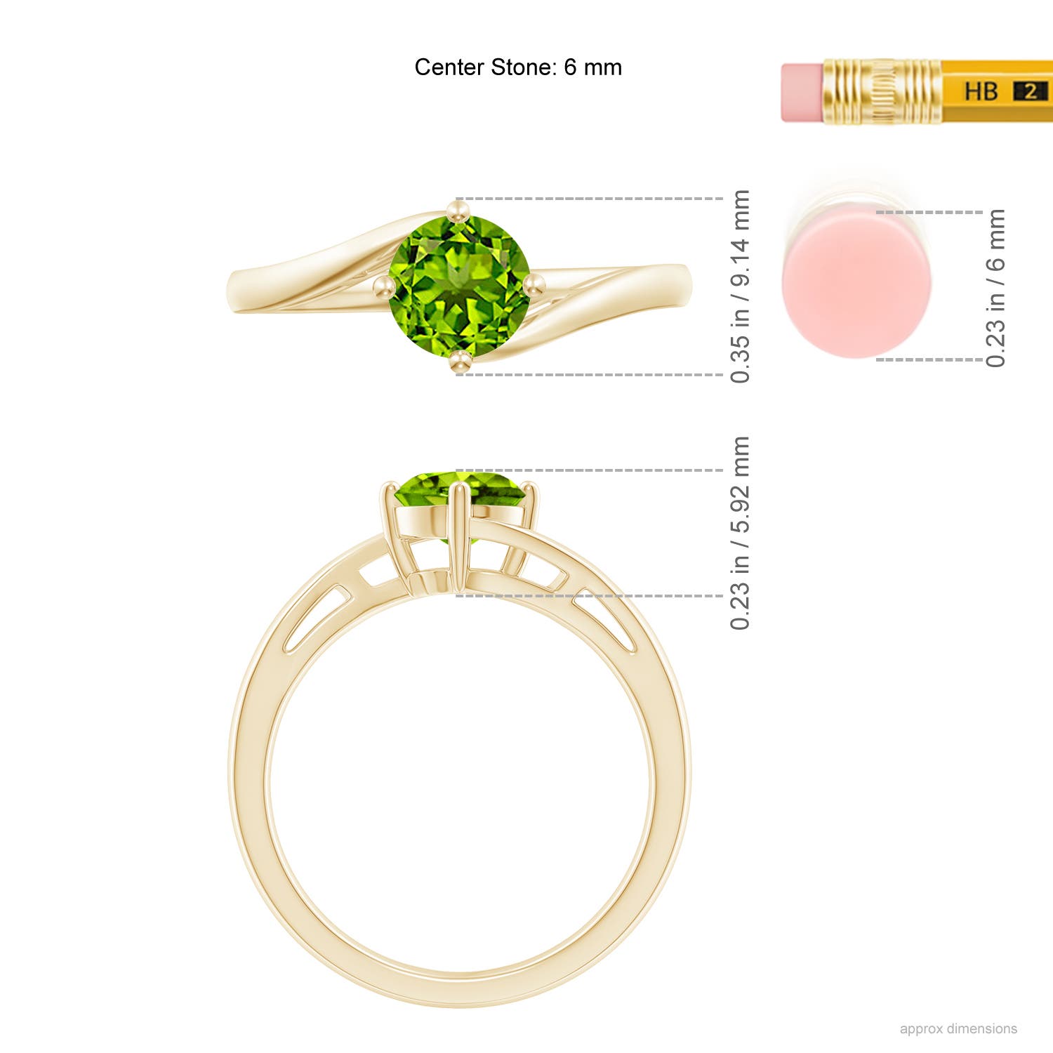 AAAA - Peridot / 0.95 CT / 14 KT Yellow Gold