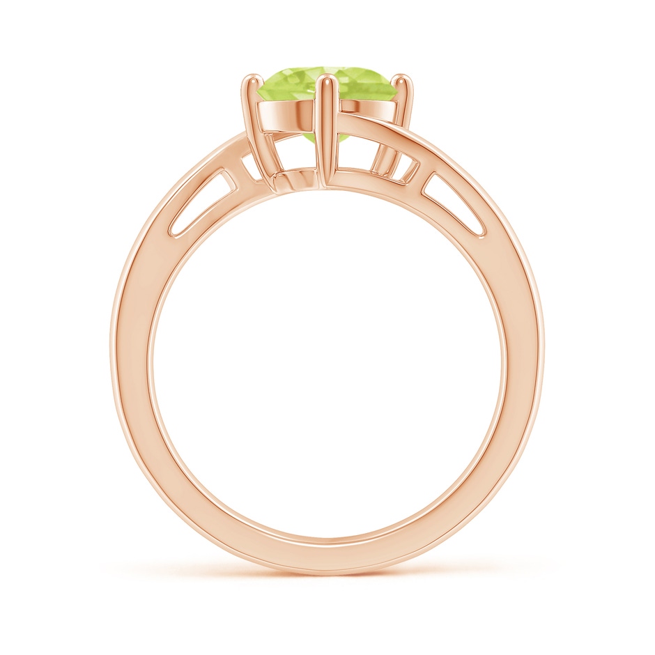 7mm A Classic Round Peridot Solitaire Bypass Ring in Rose Gold side-1