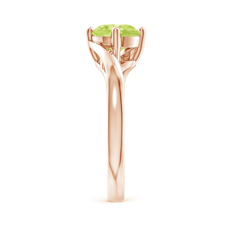 7mm A Classic Round Peridot Solitaire Bypass Ring in Rose Gold side-2