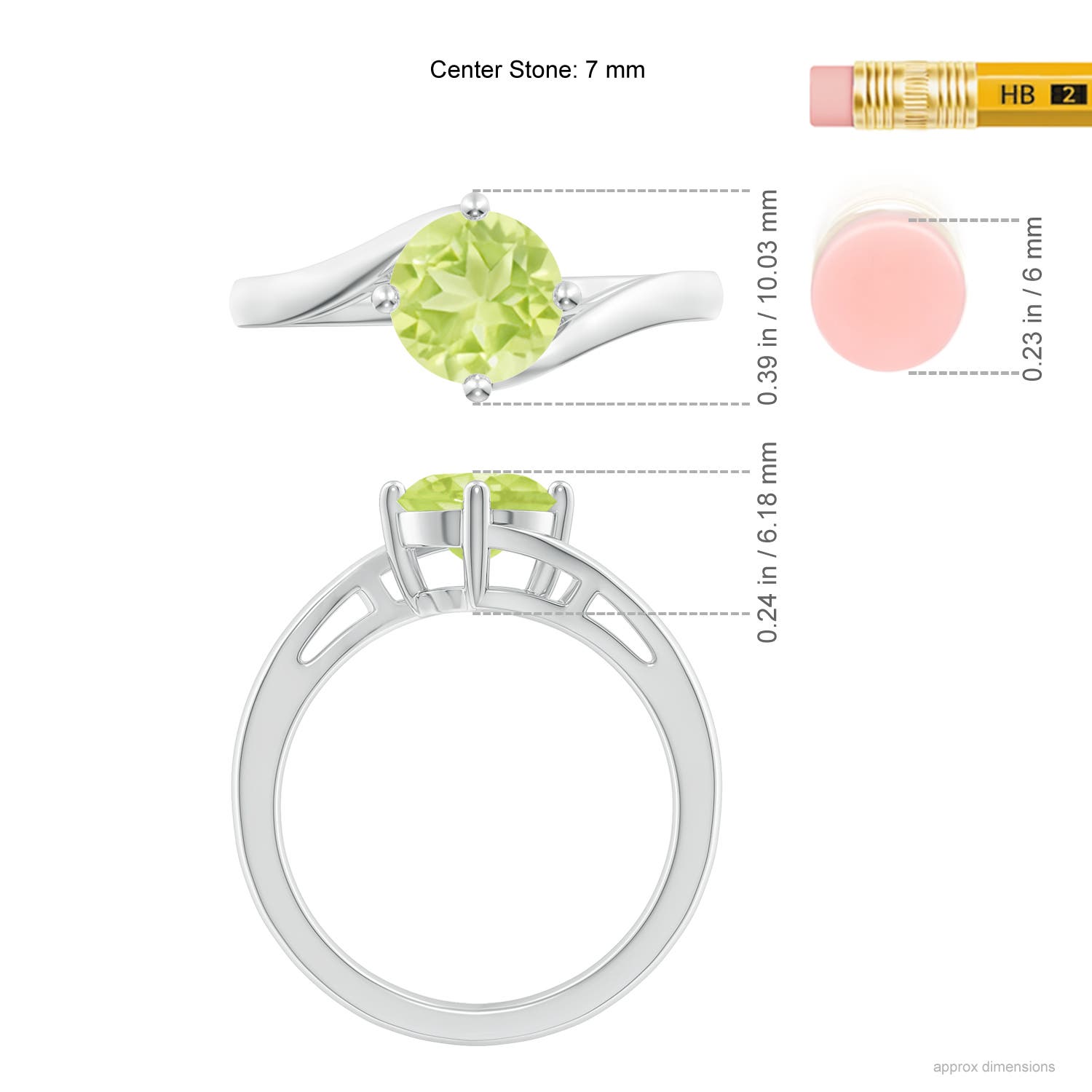 A - Peridot / 1.4 CT / 14 KT White Gold