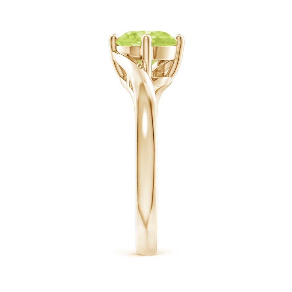 7mm A Classic Round Peridot Solitaire Bypass Ring in Yellow Gold side-2