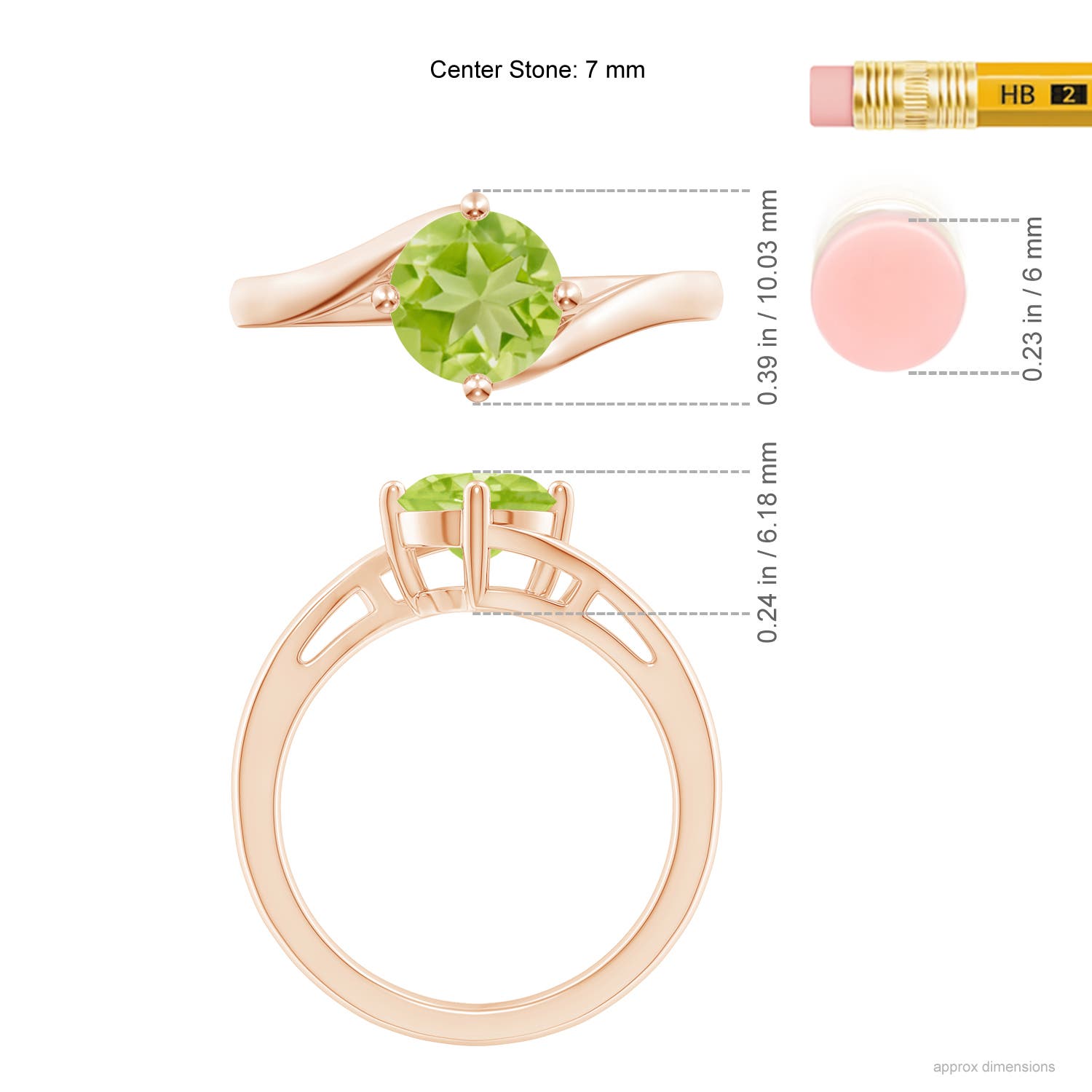 AA - Peridot / 1.4 CT / 14 KT Rose Gold