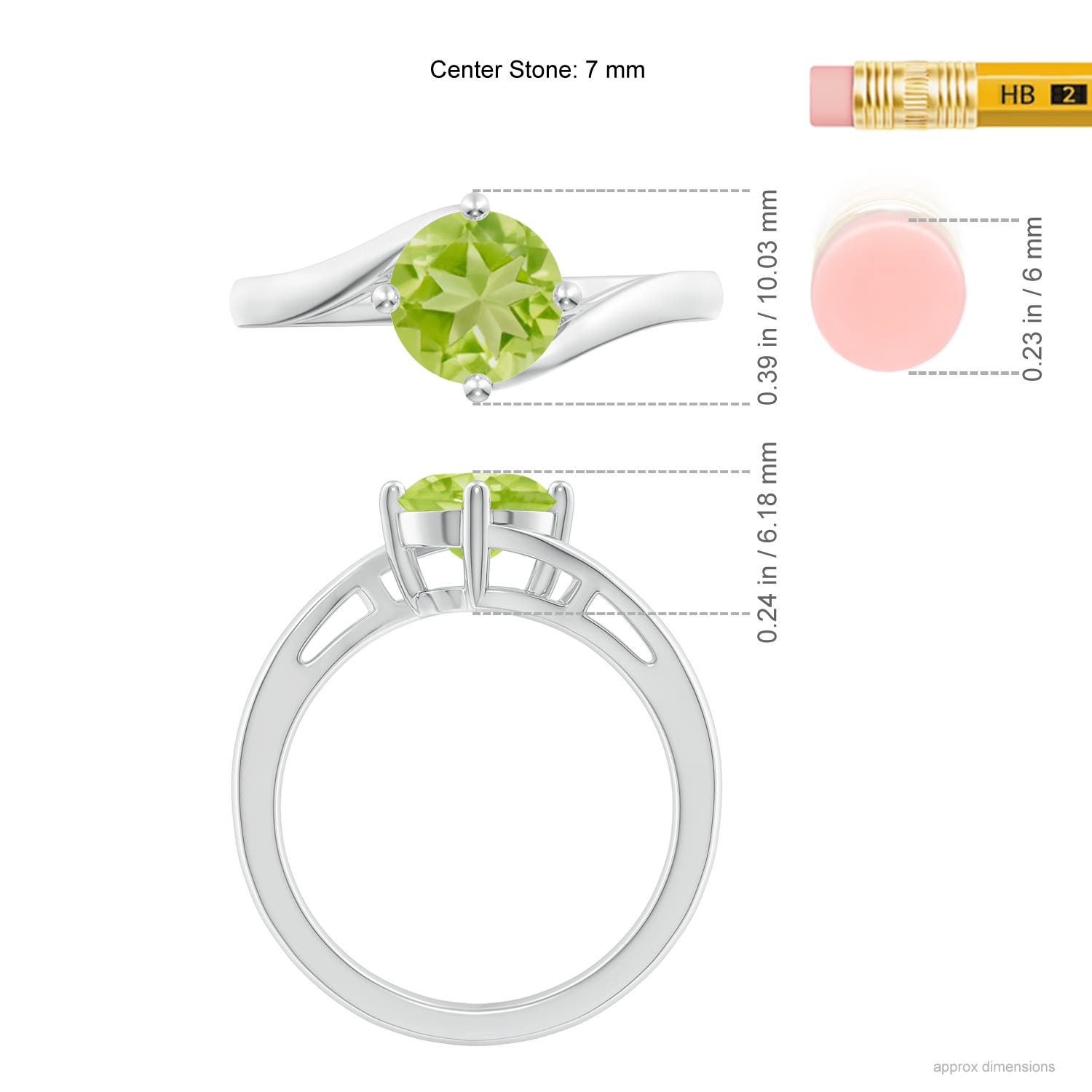 AA - Peridot / 1.4 CT / 14 KT White Gold