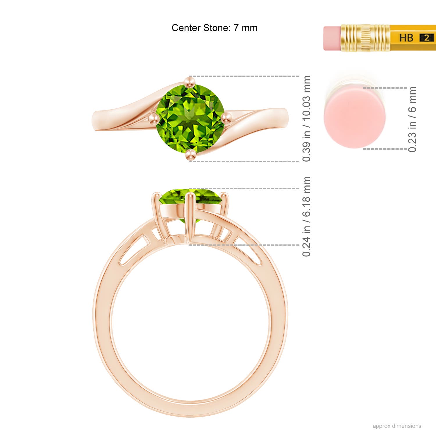 AAAA - Peridot / 1.4 CT / 14 KT Rose Gold