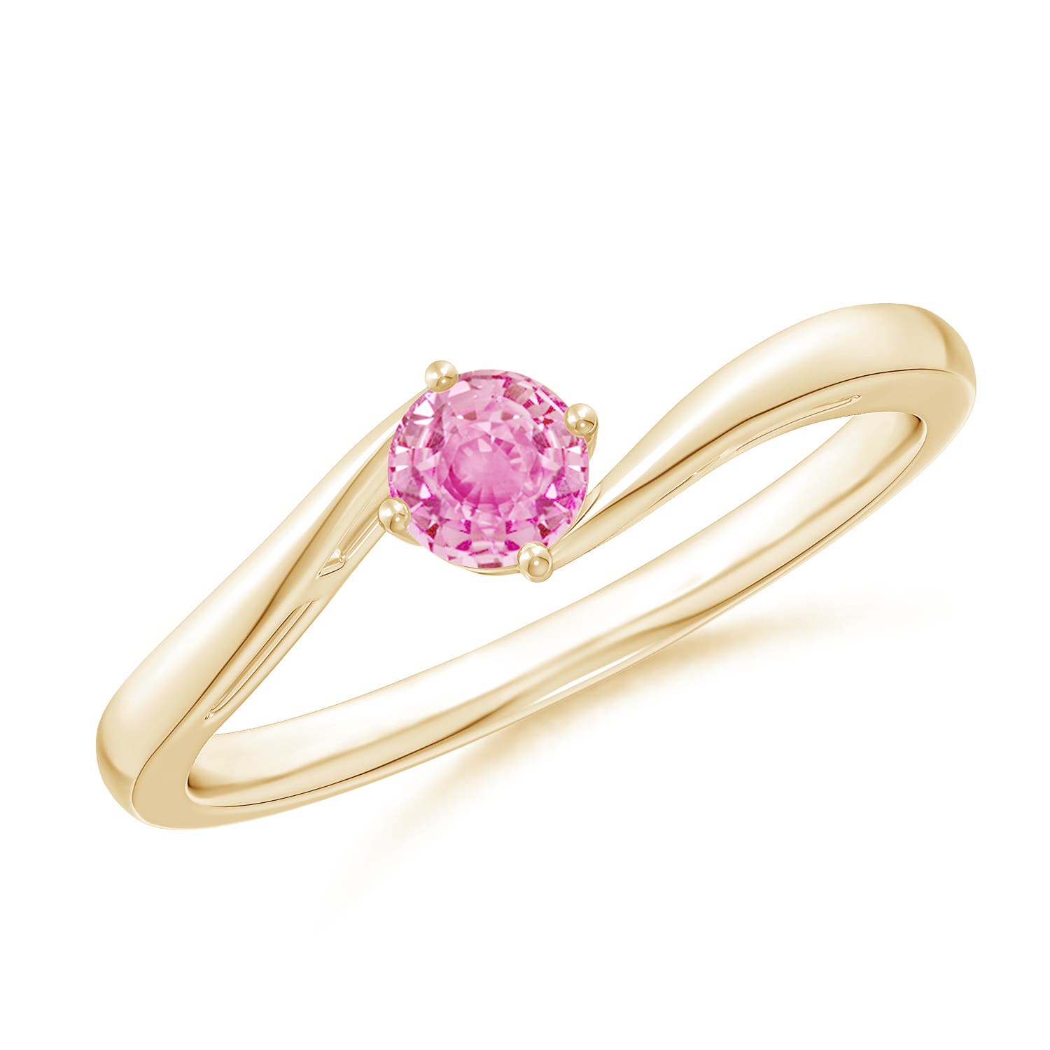 A - Pink Sapphire / 0.33 CT / 14 KT Yellow Gold