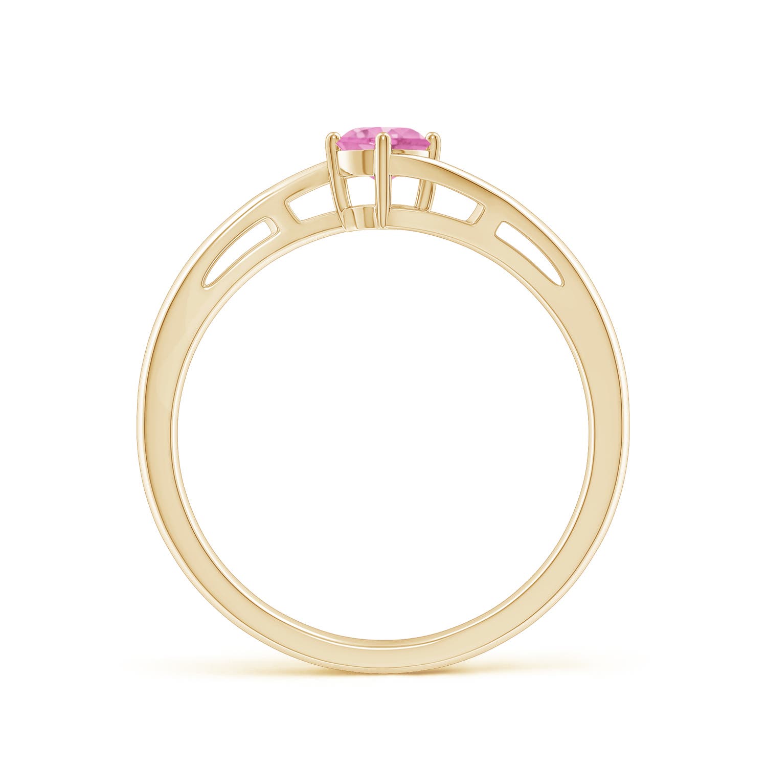 A - Pink Sapphire / 0.33 CT / 14 KT Yellow Gold