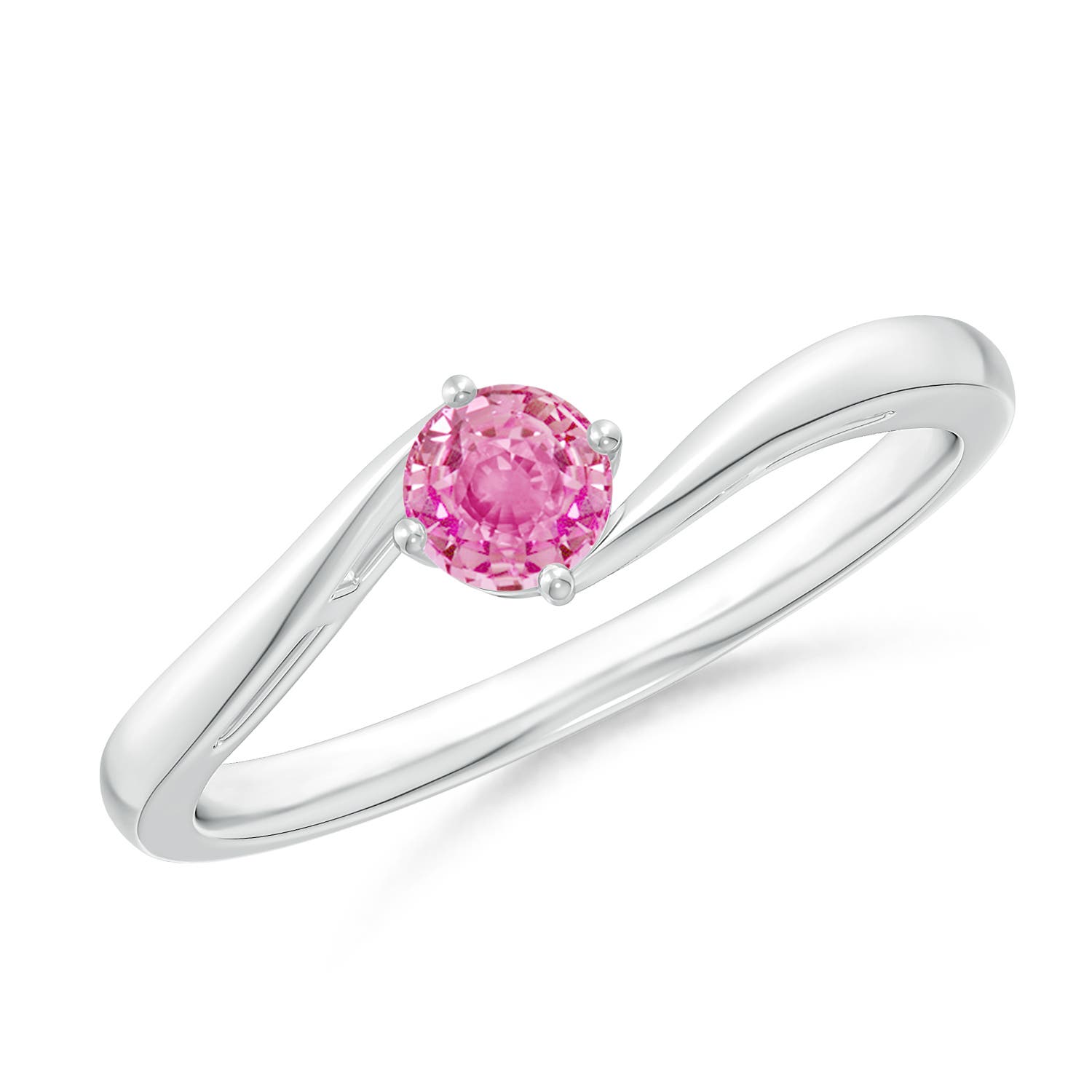 AA - Pink Sapphire / 0.33 CT / 14 KT White Gold