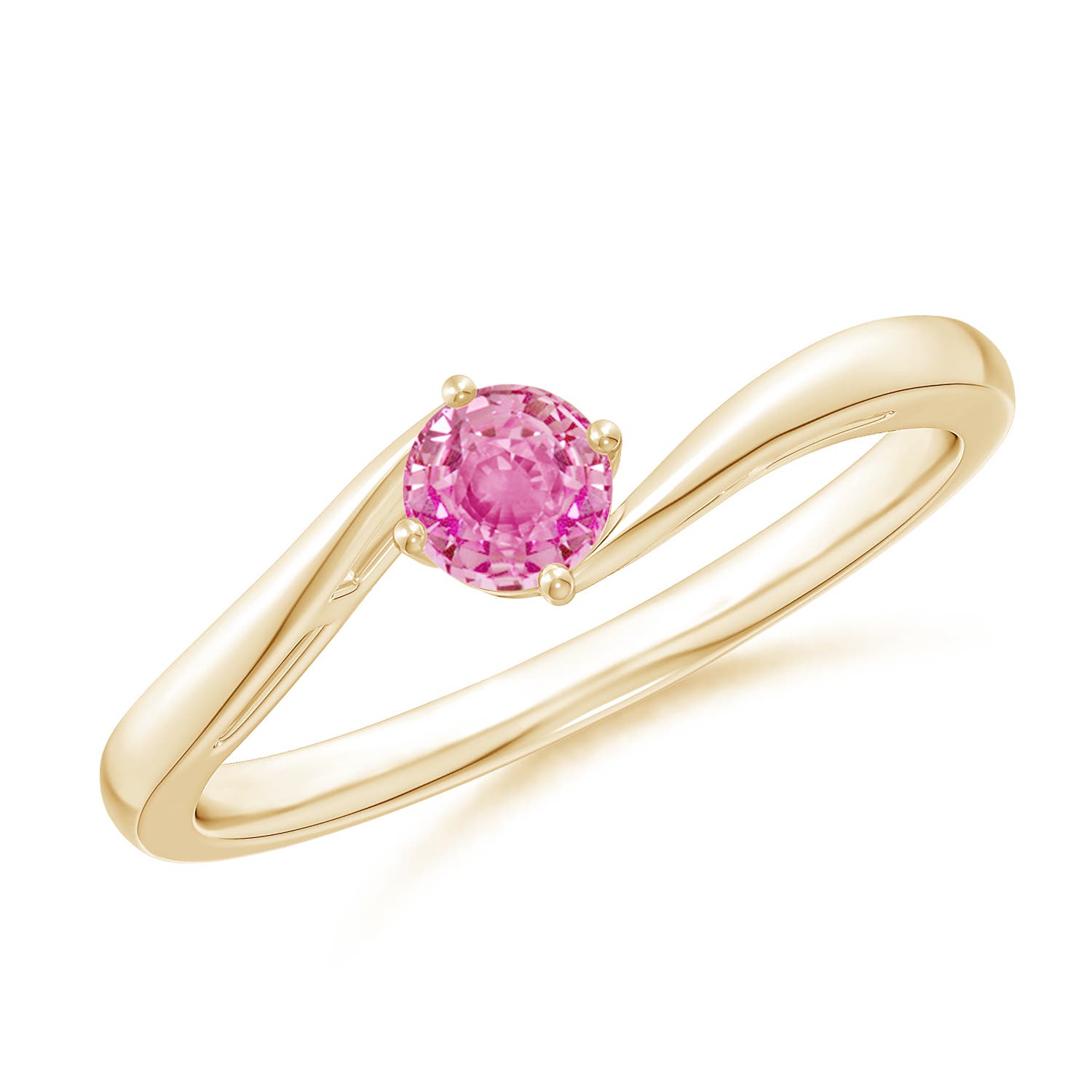 AA - Pink Sapphire / 0.33 CT / 14 KT Yellow Gold