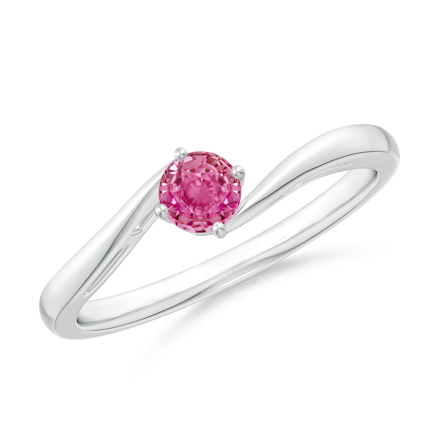 AAA - Pink Sapphire / 0.33 CT / 14 KT White Gold