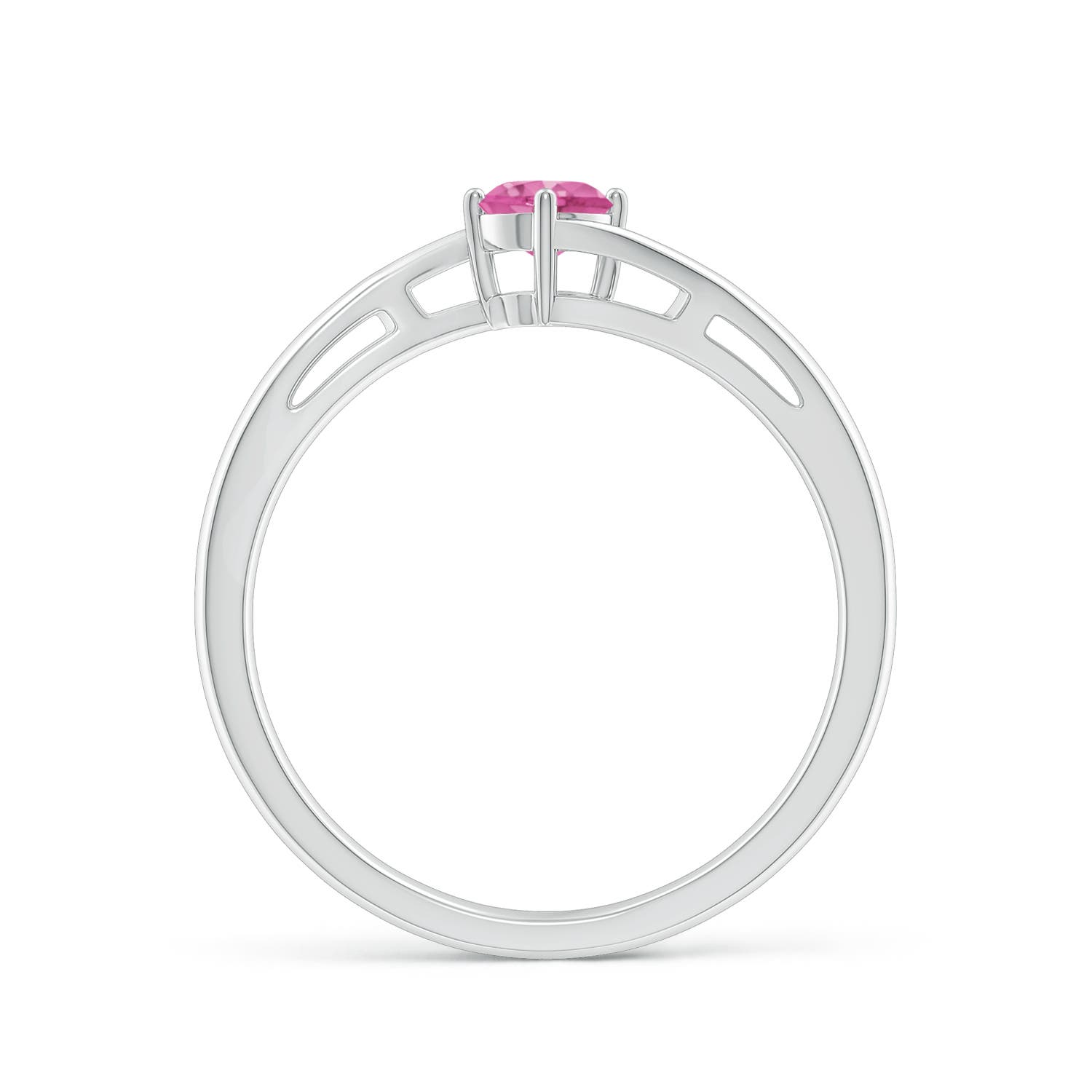 AAA - Pink Sapphire / 0.33 CT / 14 KT White Gold