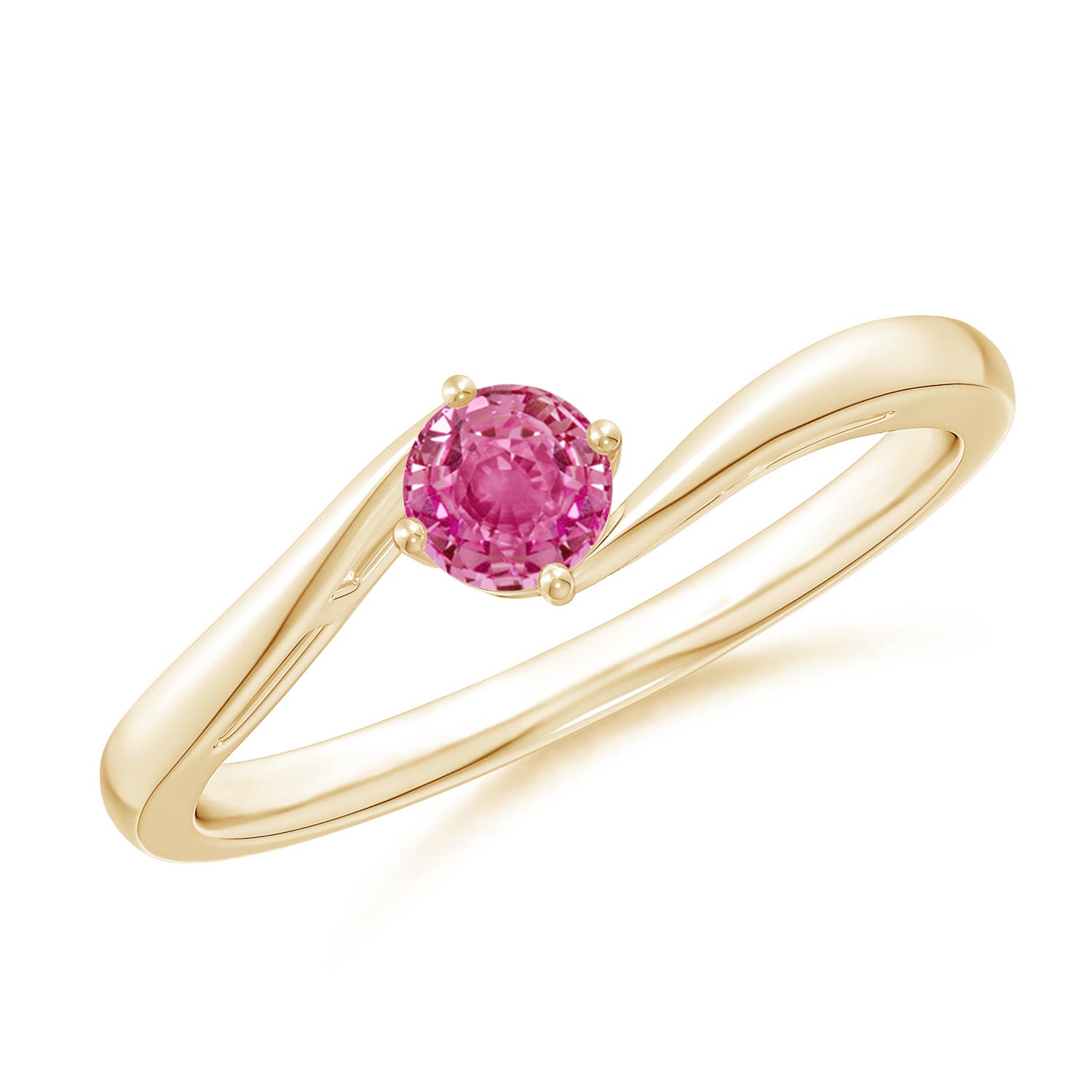 AAA - Pink Sapphire / 0.33 CT / 14 KT Yellow Gold