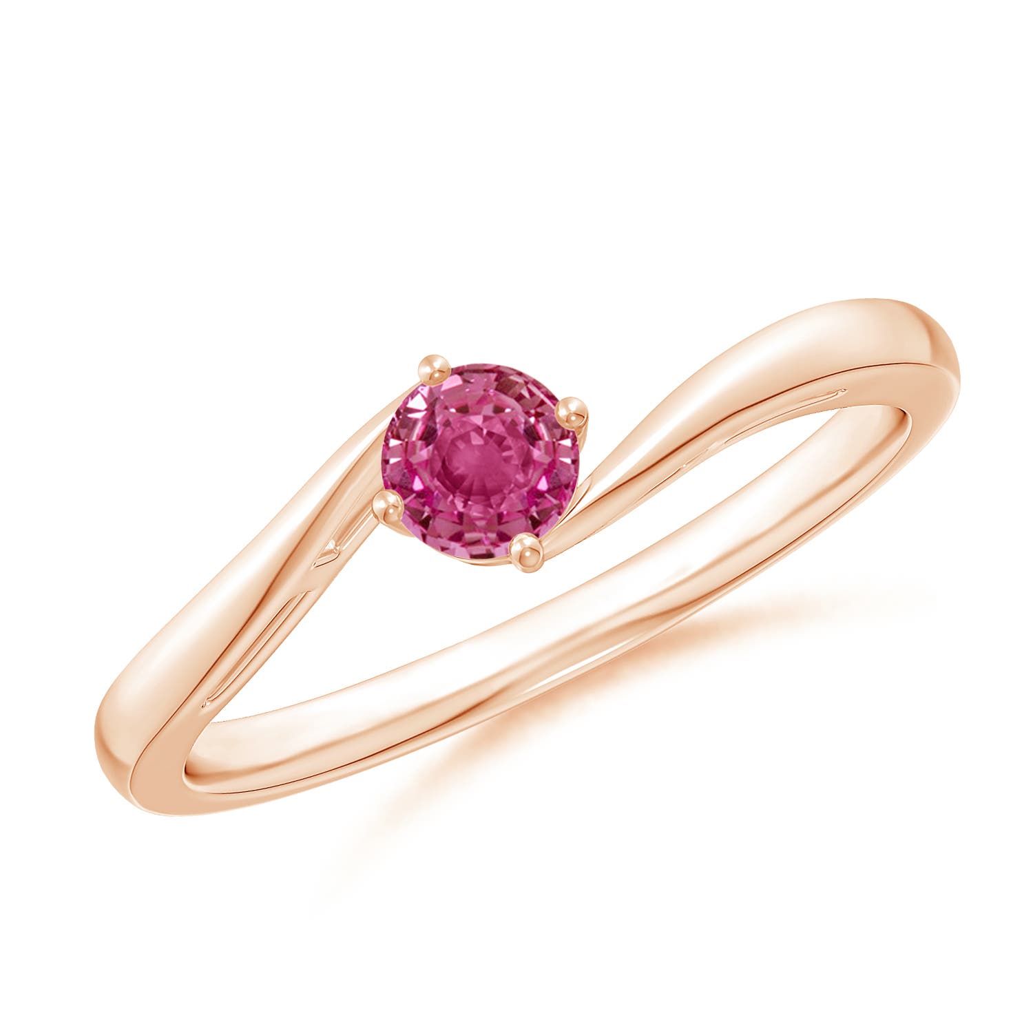 AAAA - Pink Sapphire / 0.33 CT / 14 KT Rose Gold