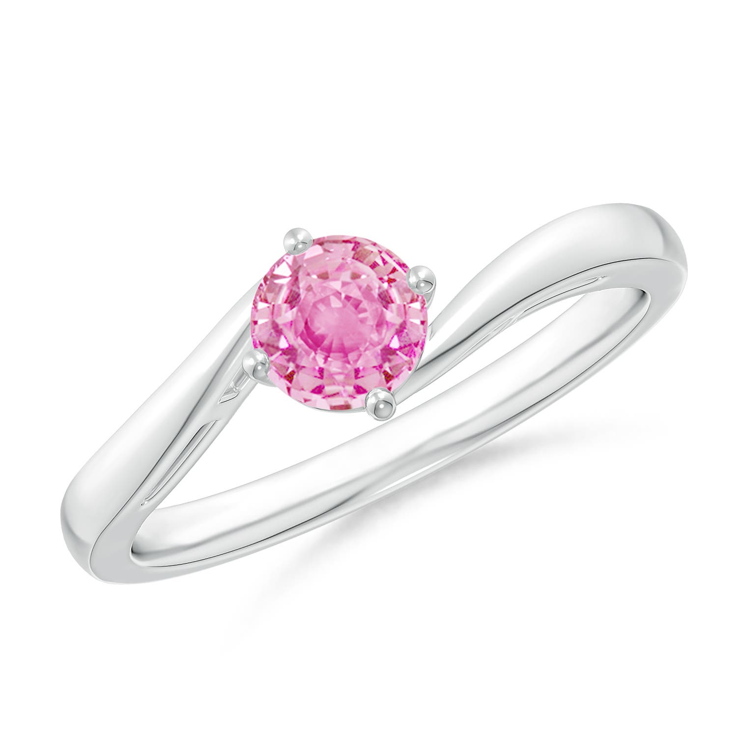 A - Pink Sapphire / 0.6 CT / 14 KT White Gold