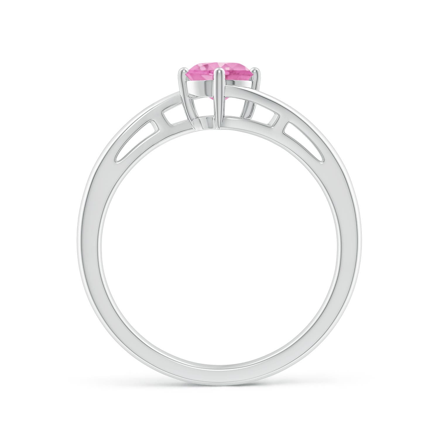 A - Pink Sapphire / 0.6 CT / 14 KT White Gold