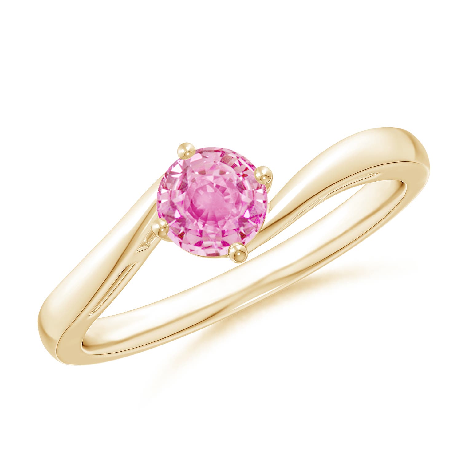 A - Pink Sapphire / 0.6 CT / 14 KT Yellow Gold