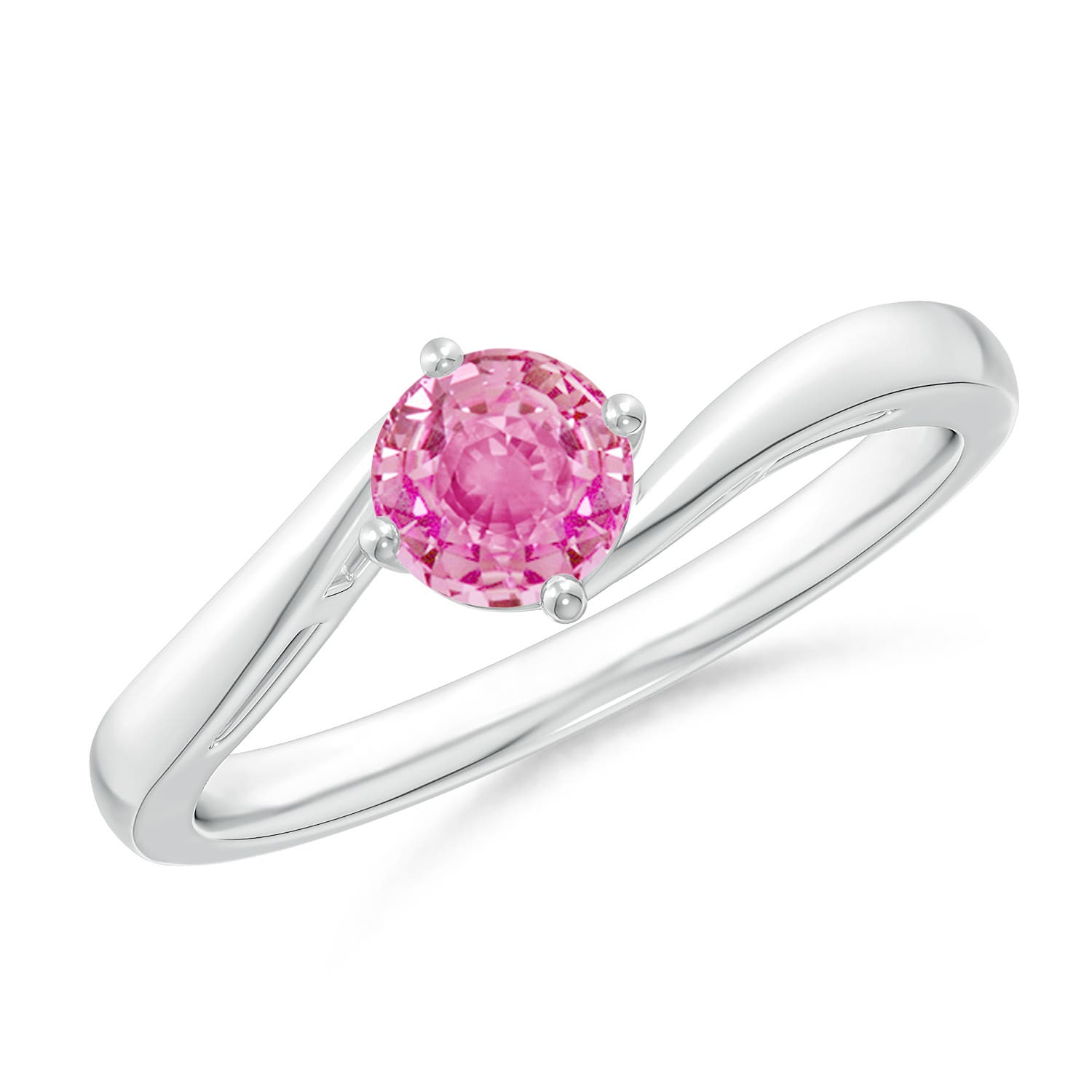 AA - Pink Sapphire / 0.6 CT / 14 KT White Gold