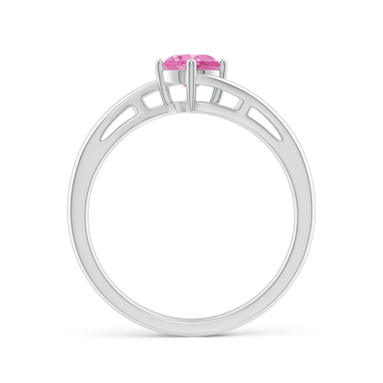 AA - Pink Sapphire / 0.6 CT / 14 KT White Gold