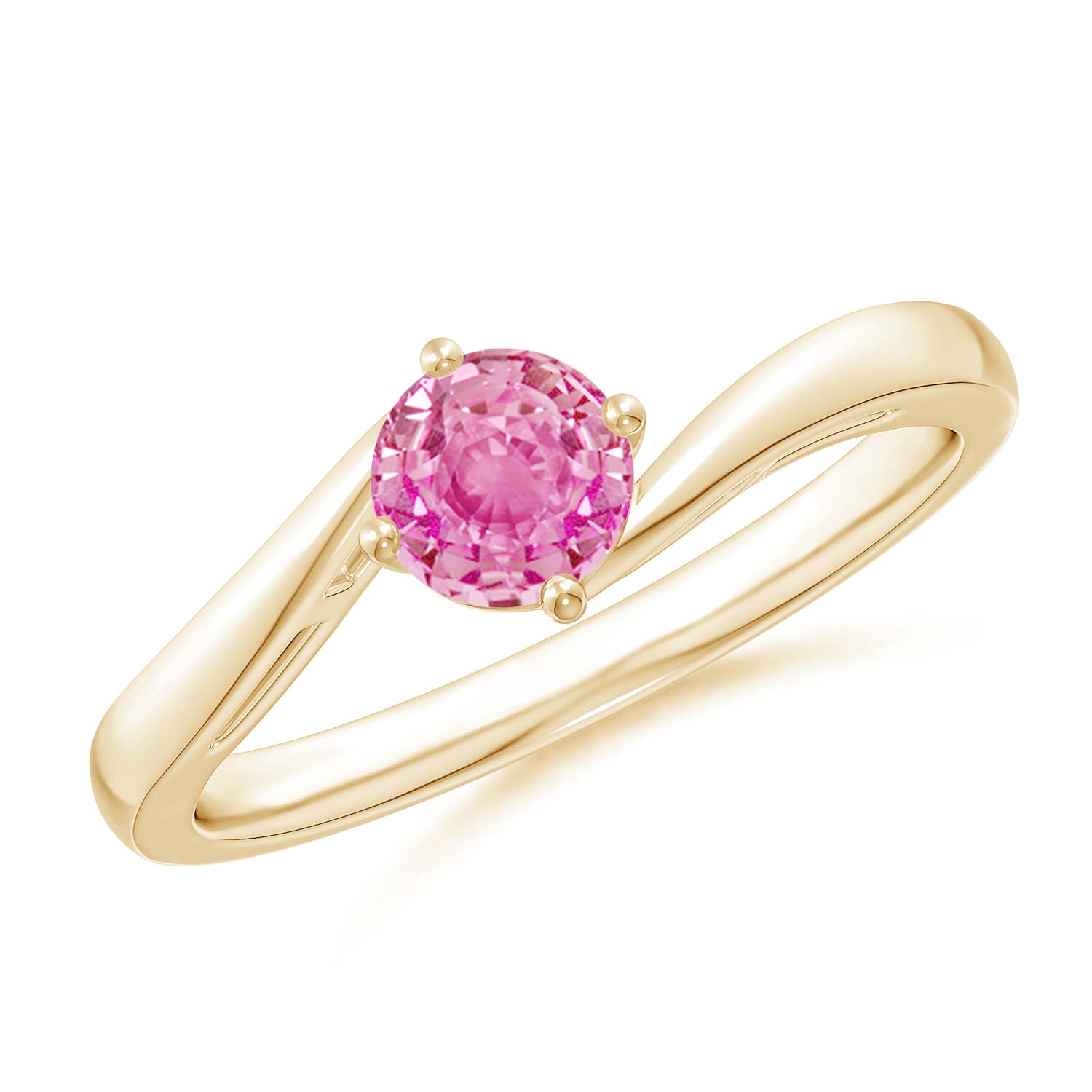 AA - Pink Sapphire / 0.6 CT / 14 KT Yellow Gold