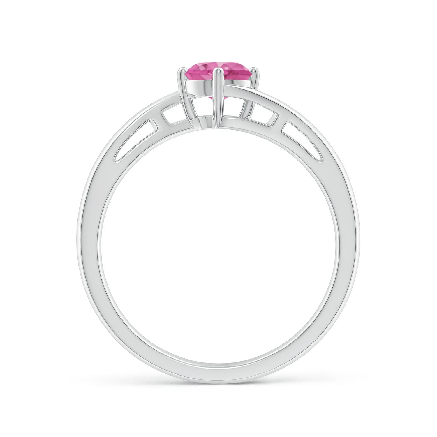 AAA - Pink Sapphire / 0.6 CT / 14 KT White Gold