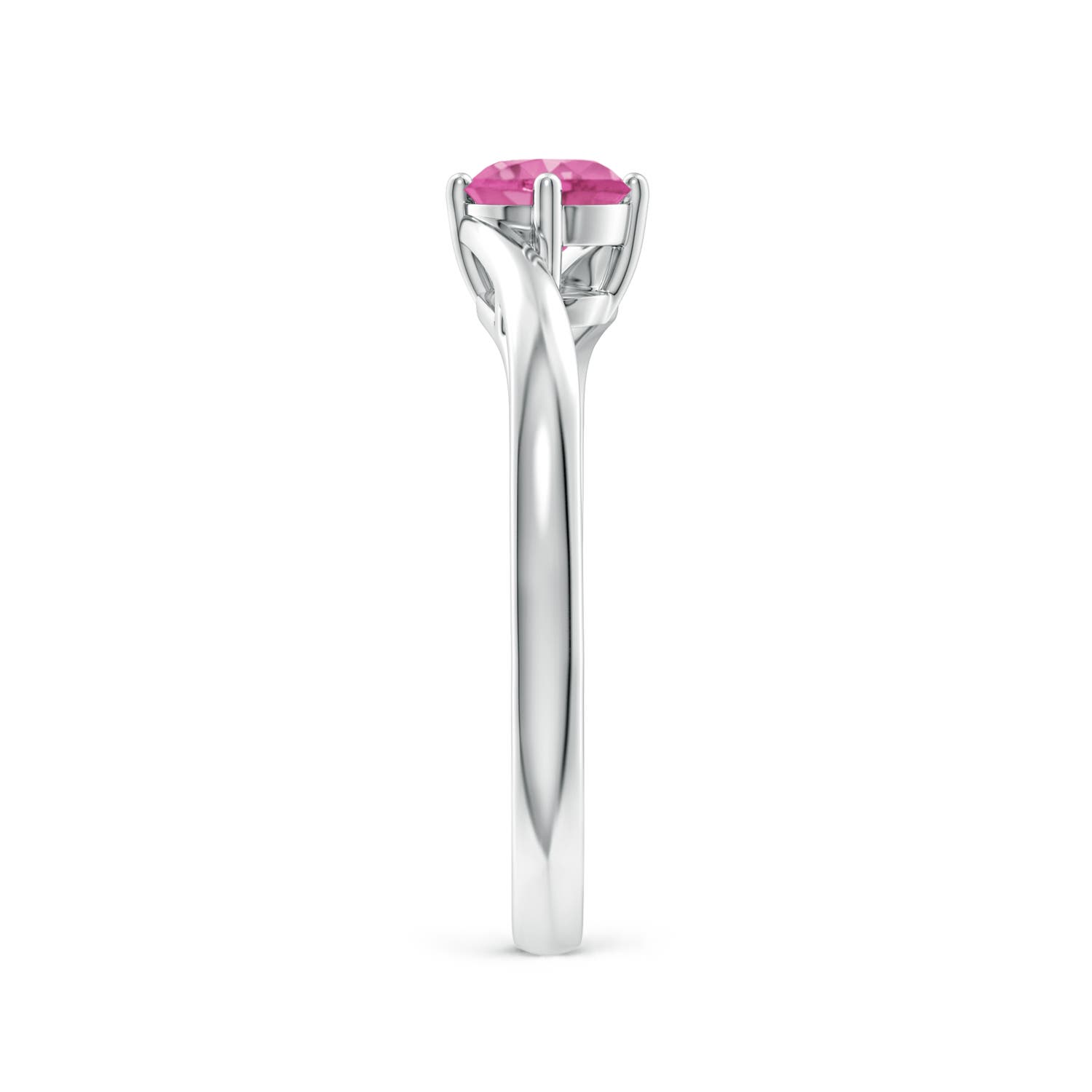 AAA - Pink Sapphire / 0.6 CT / 14 KT White Gold