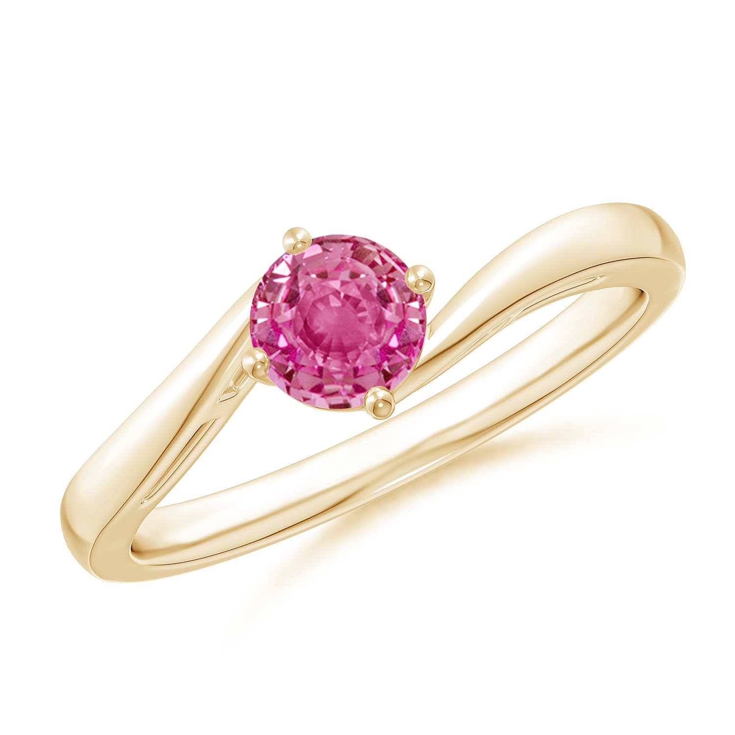 AAA - Pink Sapphire / 0.6 CT / 14 KT Yellow Gold