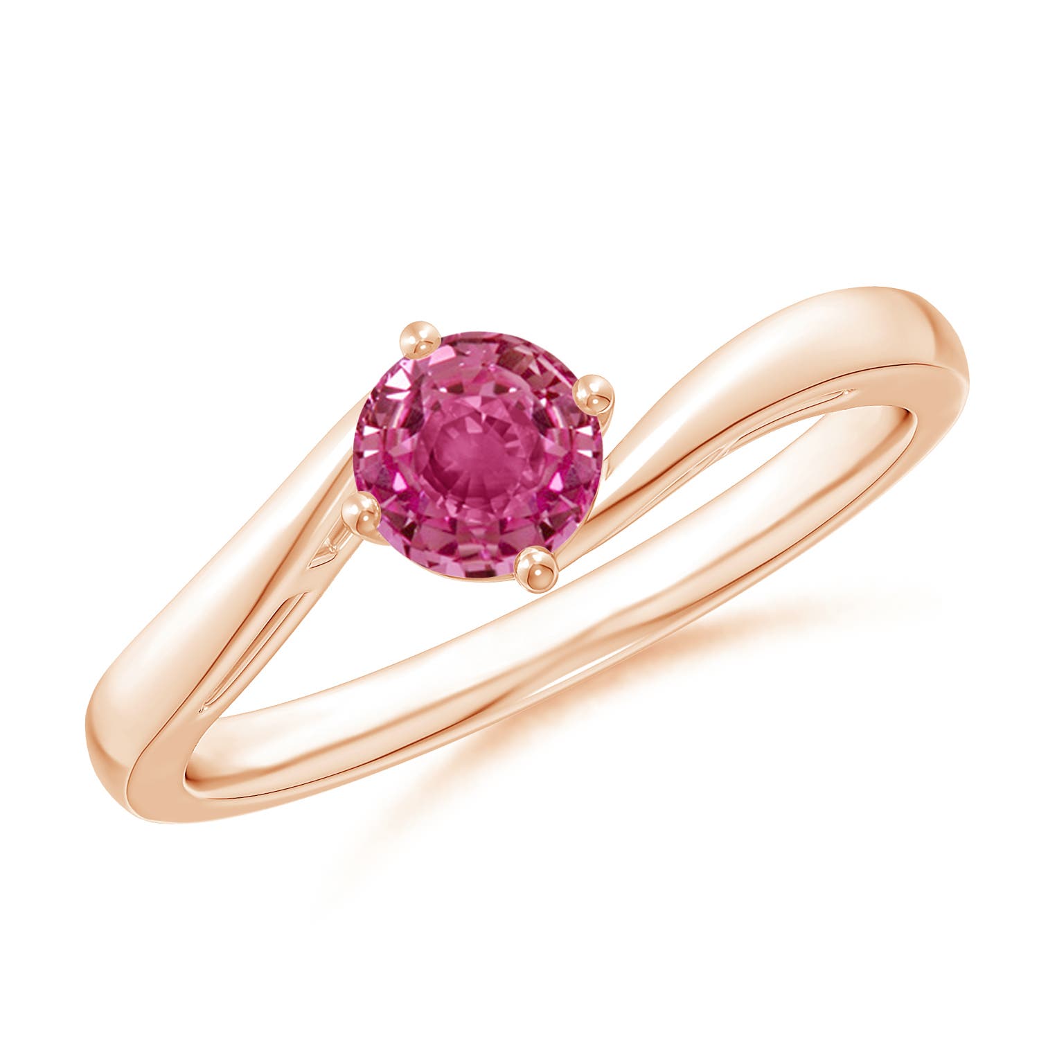 AAAA - Pink Sapphire / 0.6 CT / 14 KT Rose Gold