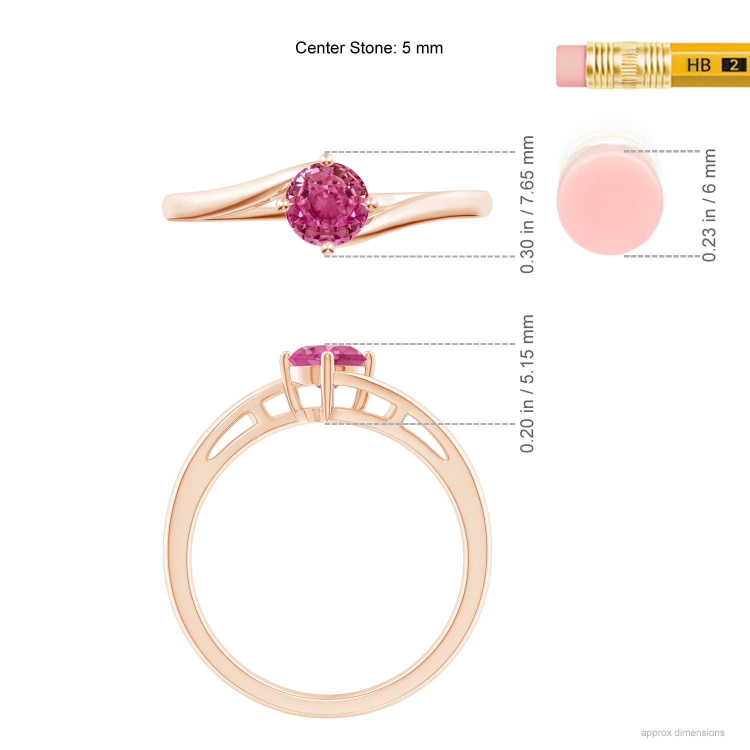 AAAA - Pink Sapphire / 0.6 CT / 14 KT Rose Gold