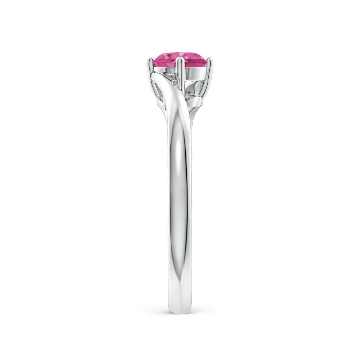 AAAA - Pink Sapphire / 0.6 CT / 14 KT White Gold