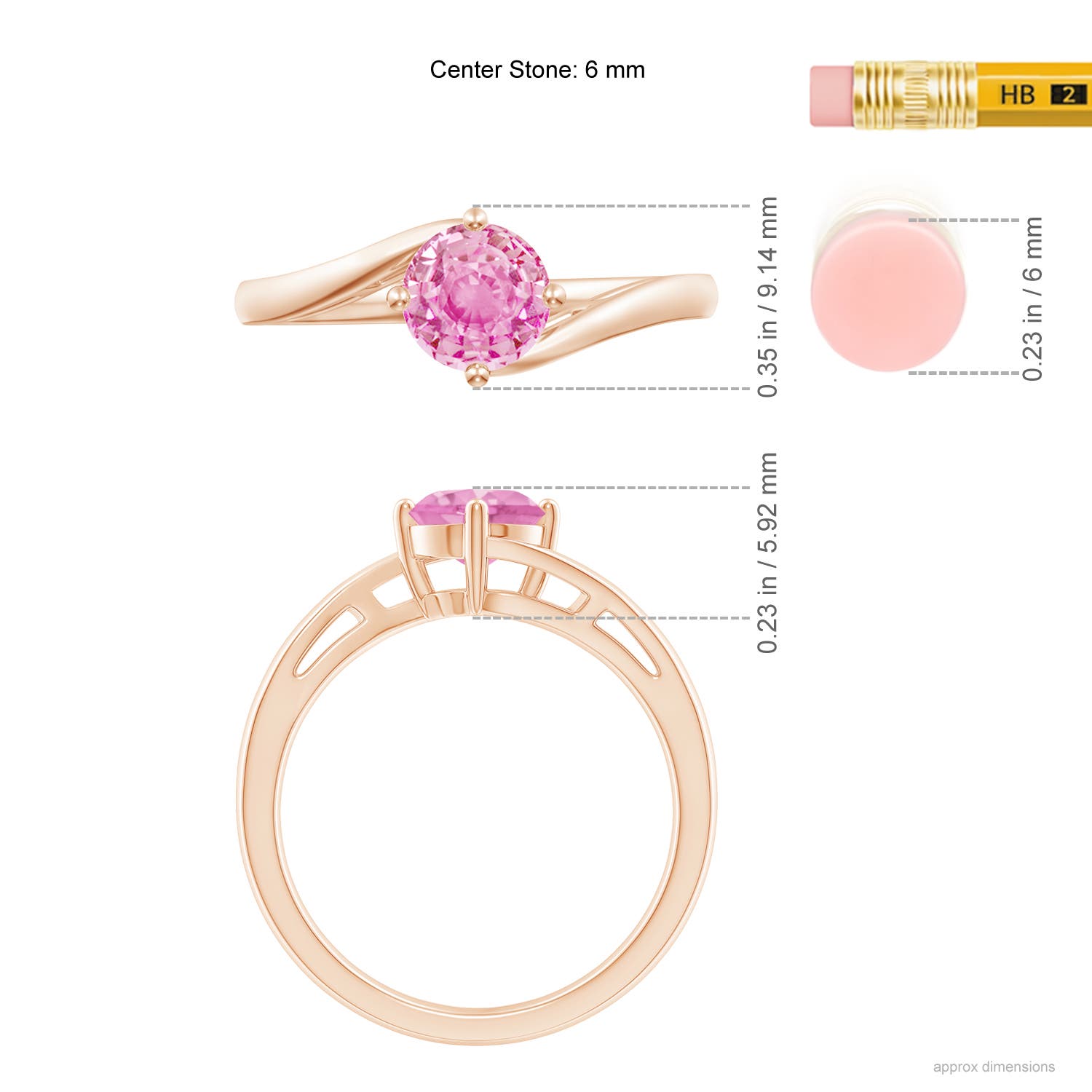 A - Pink Sapphire / 1 CT / 14 KT Rose Gold