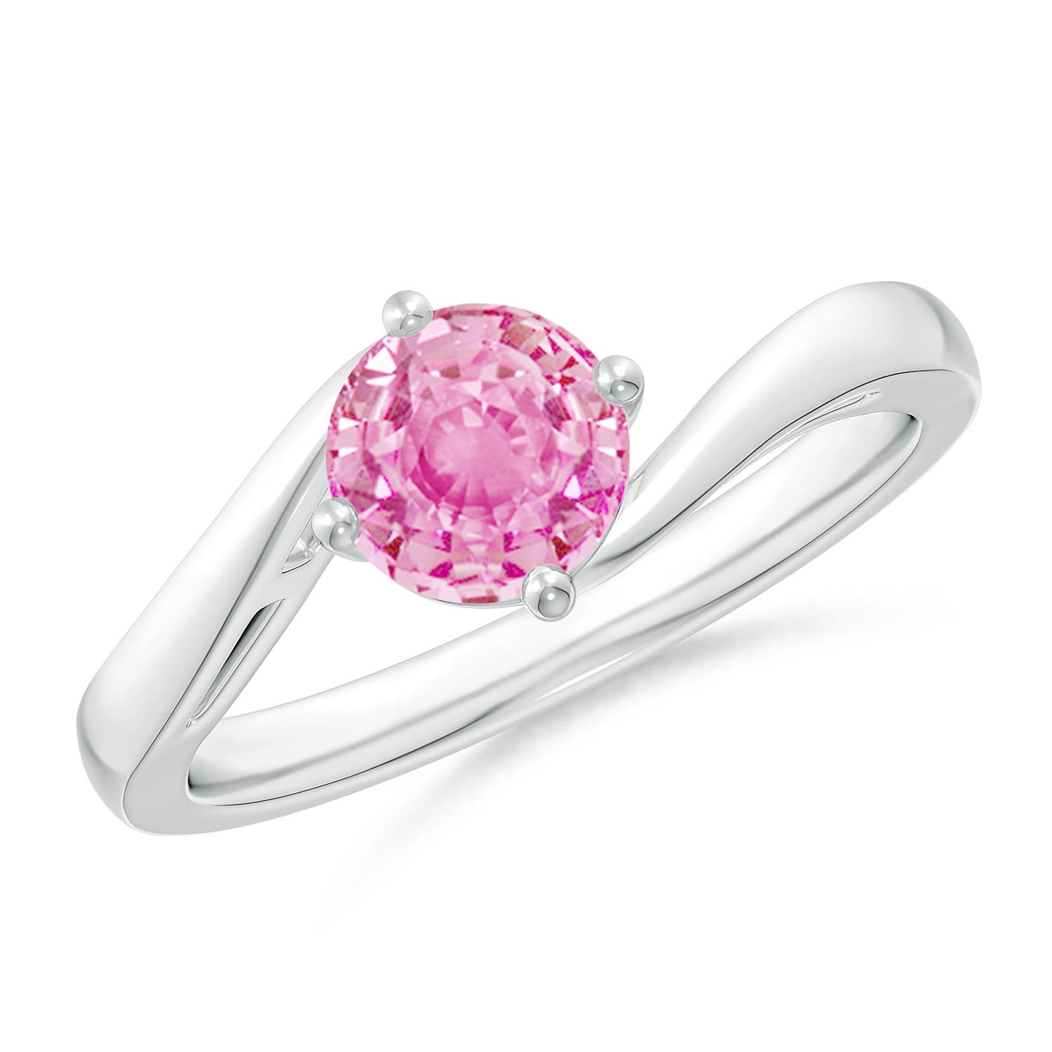 A - Pink Sapphire / 1 CT / 14 KT White Gold