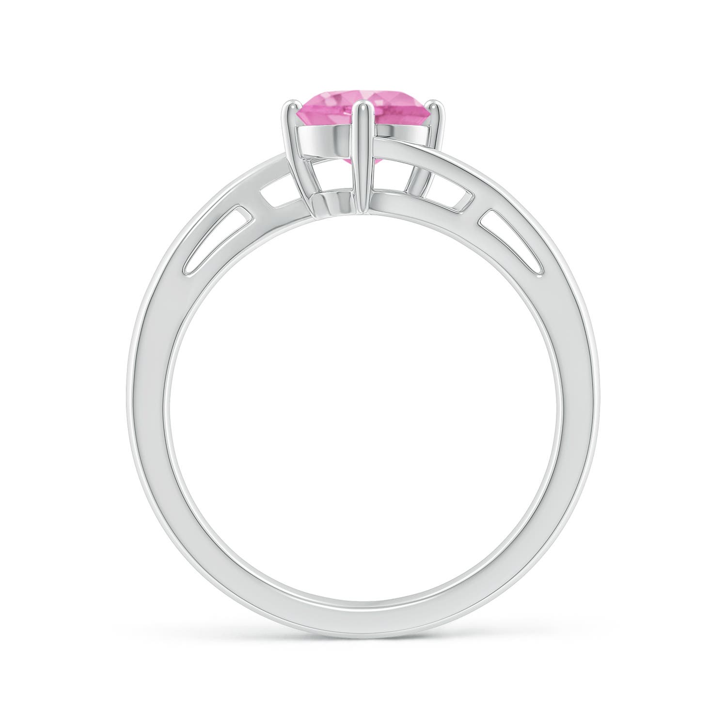 A - Pink Sapphire / 1 CT / 14 KT White Gold