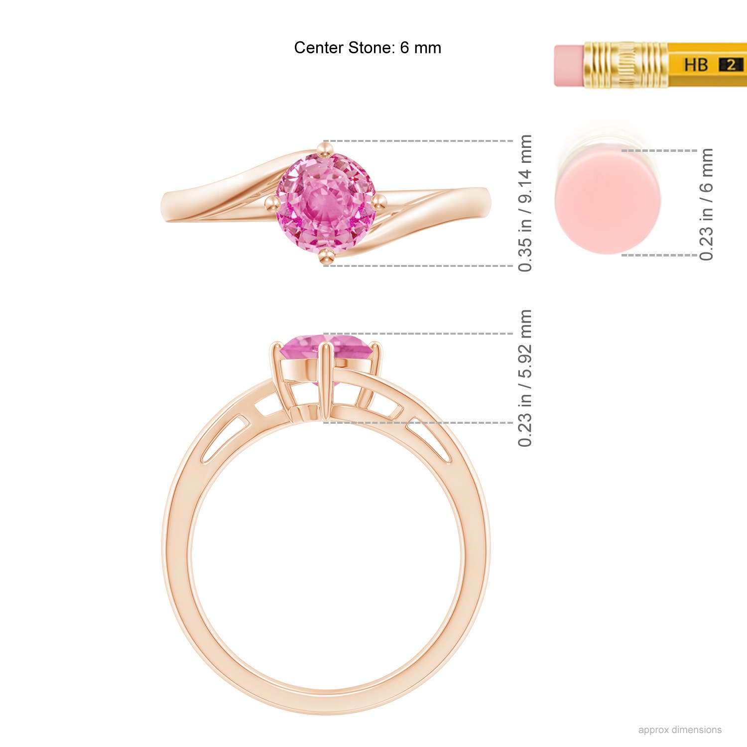 AA - Pink Sapphire / 1 CT / 14 KT Rose Gold