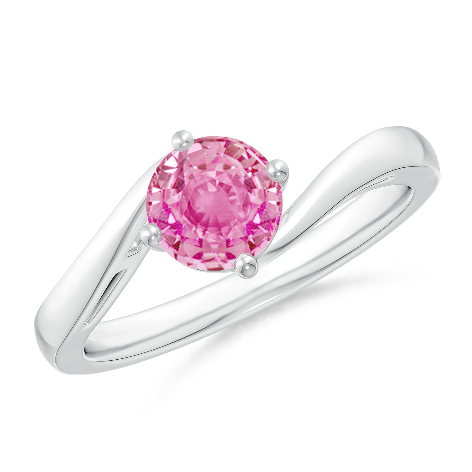 AA - Pink Sapphire / 1 CT / 14 KT White Gold