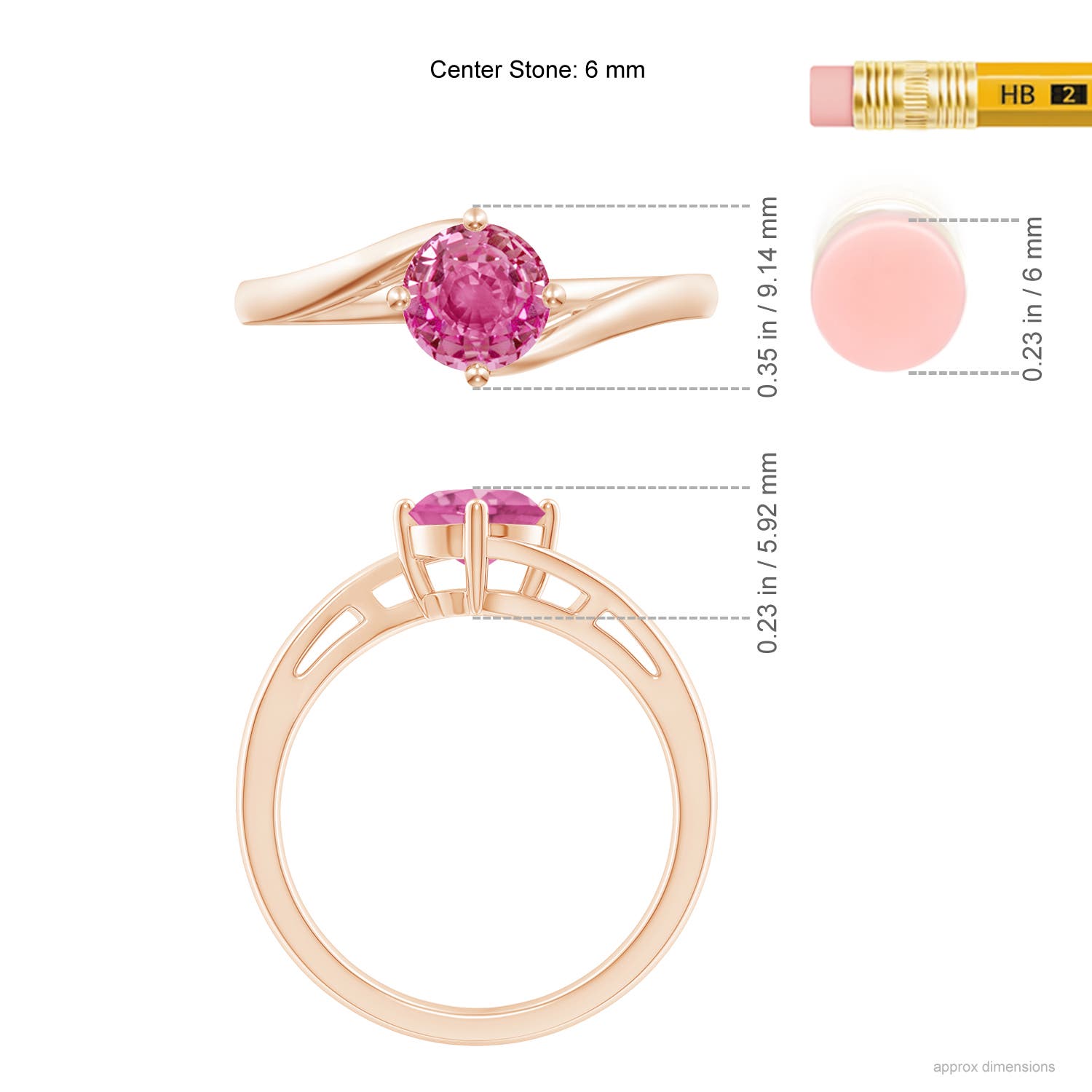 AAA - Pink Sapphire / 1 CT / 14 KT Rose Gold