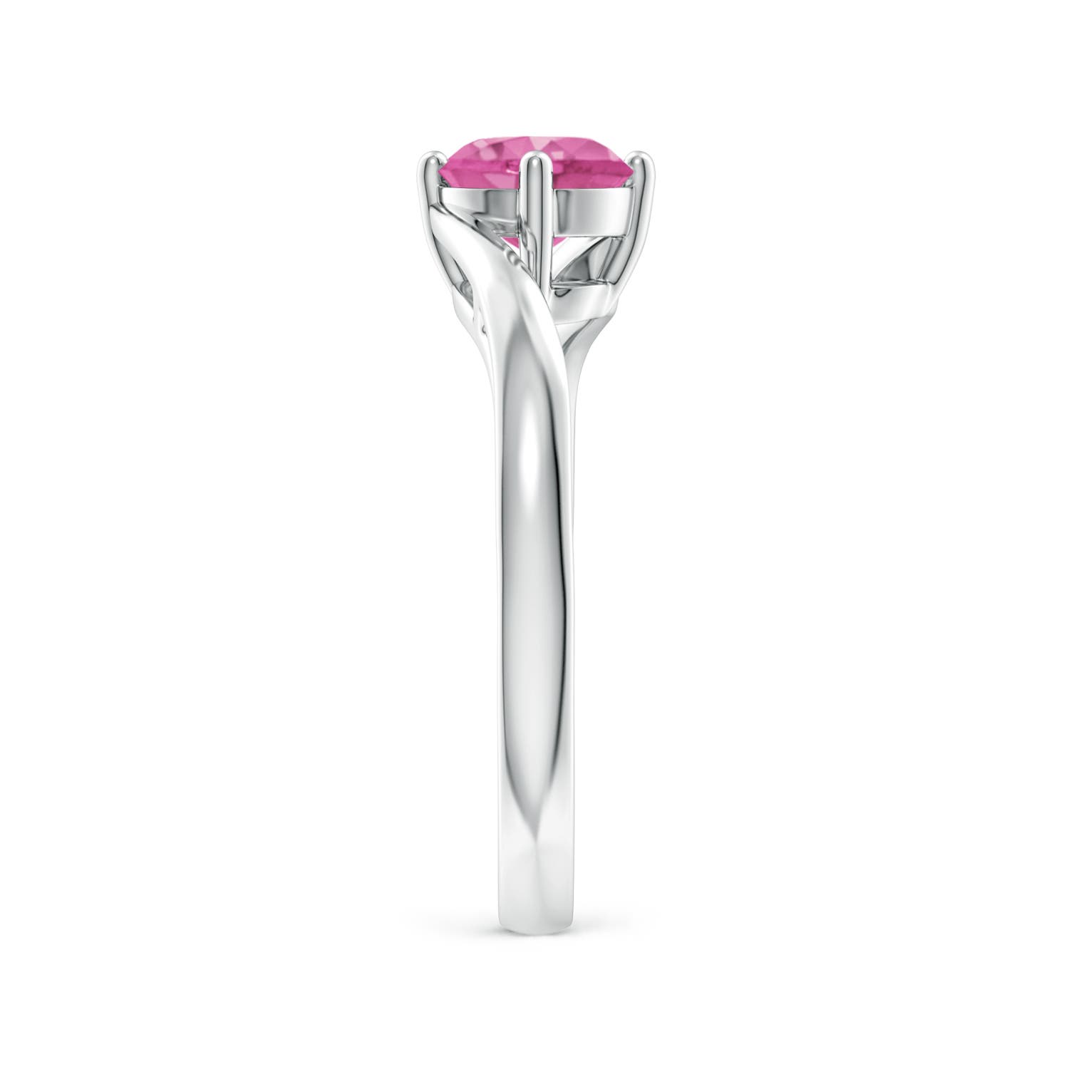 AAA - Pink Sapphire / 1 CT / 14 KT White Gold