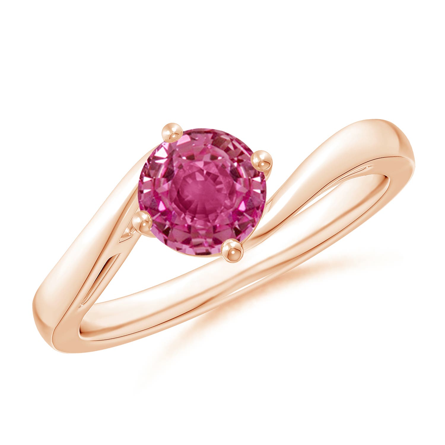 AAAA - Pink Sapphire / 1 CT / 14 KT Rose Gold