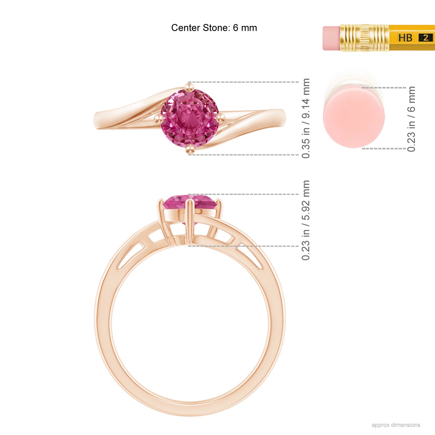 AAAA - Pink Sapphire / 1 CT / 14 KT Rose Gold