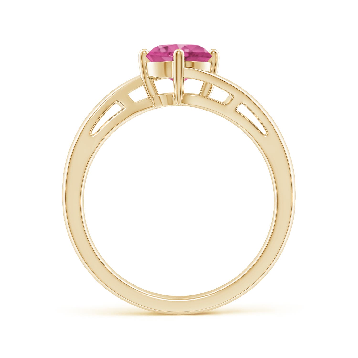 AAAA - Pink Sapphire / 1 CT / 14 KT Yellow Gold