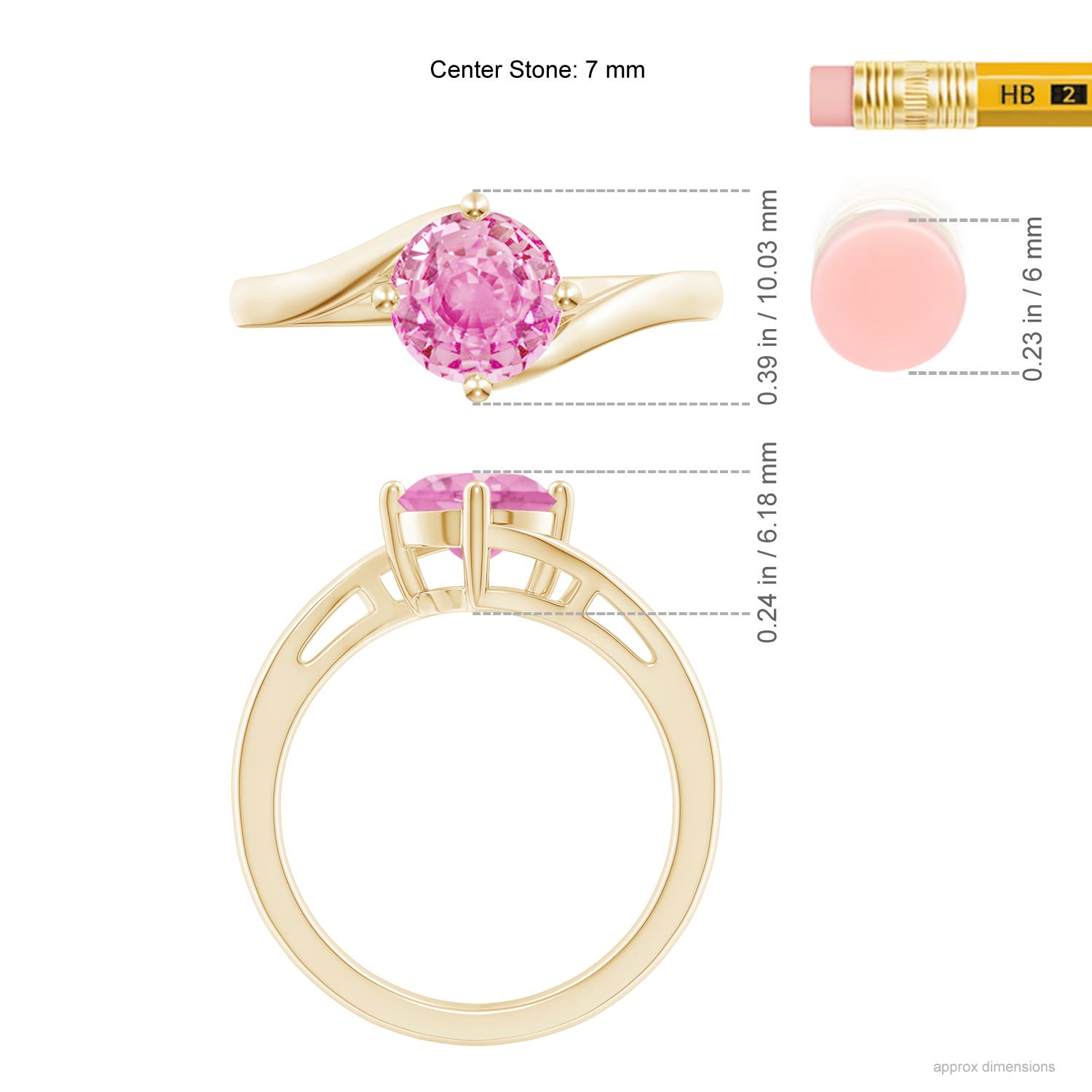 A - Pink Sapphire / 1.6 CT / 14 KT Yellow Gold