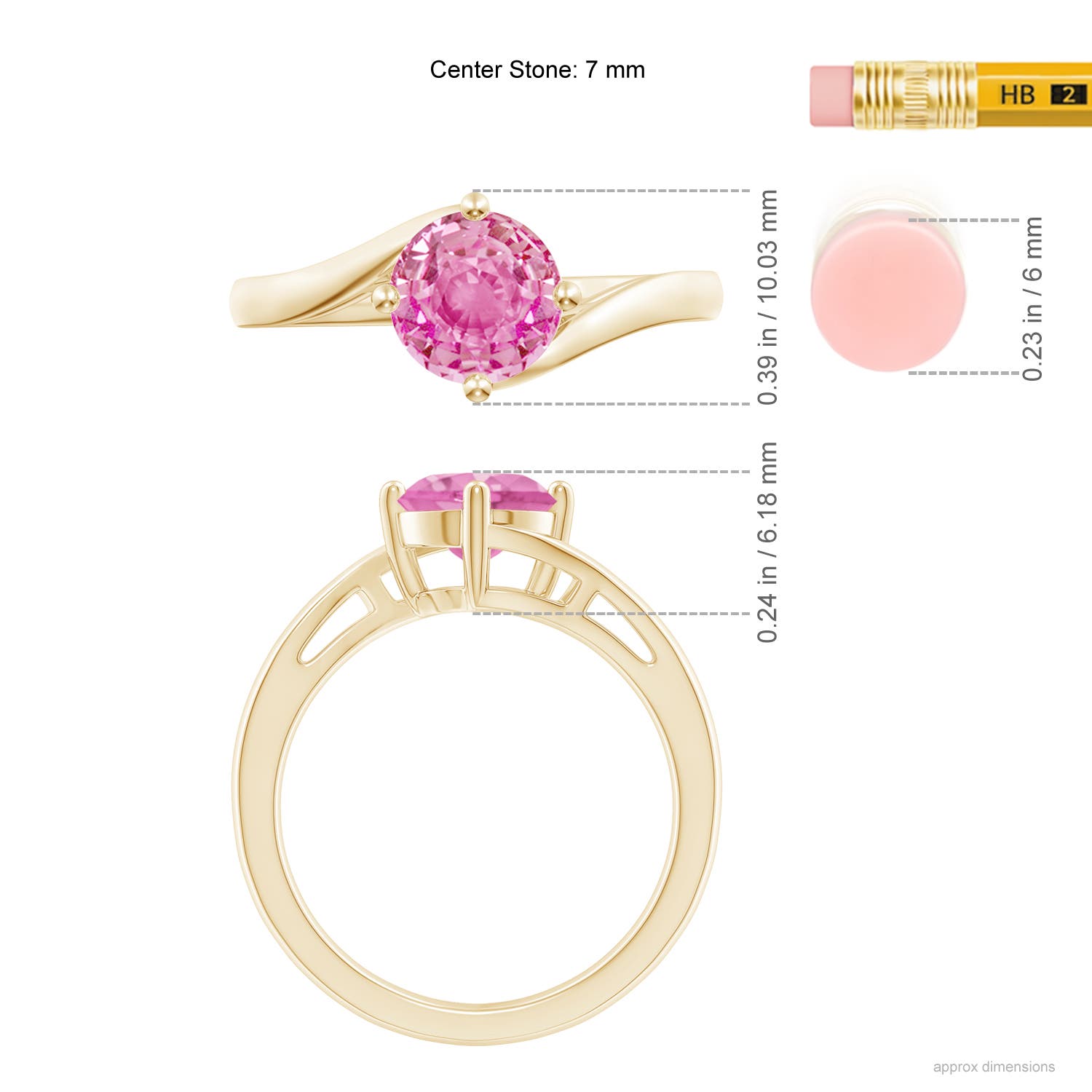 AA - Pink Sapphire / 1.6 CT / 14 KT Yellow Gold