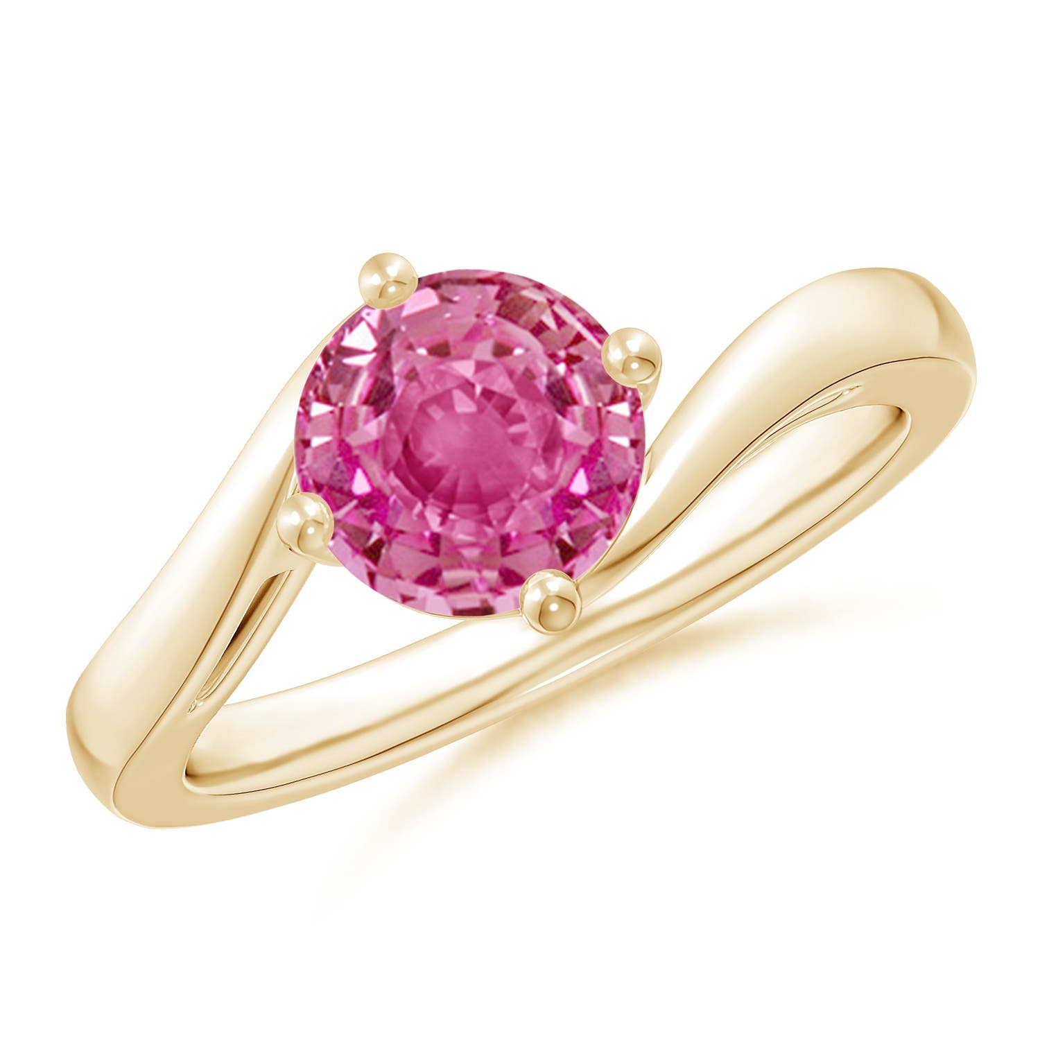 AAA - Pink Sapphire / 1.6 CT / 14 KT Yellow Gold