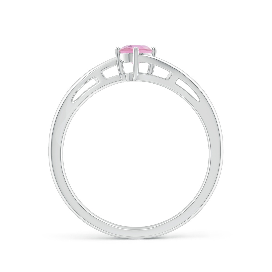 4mm A Classic Round Pink Tourmaline Solitaire Bypass Ring in P950 Platinum side 199