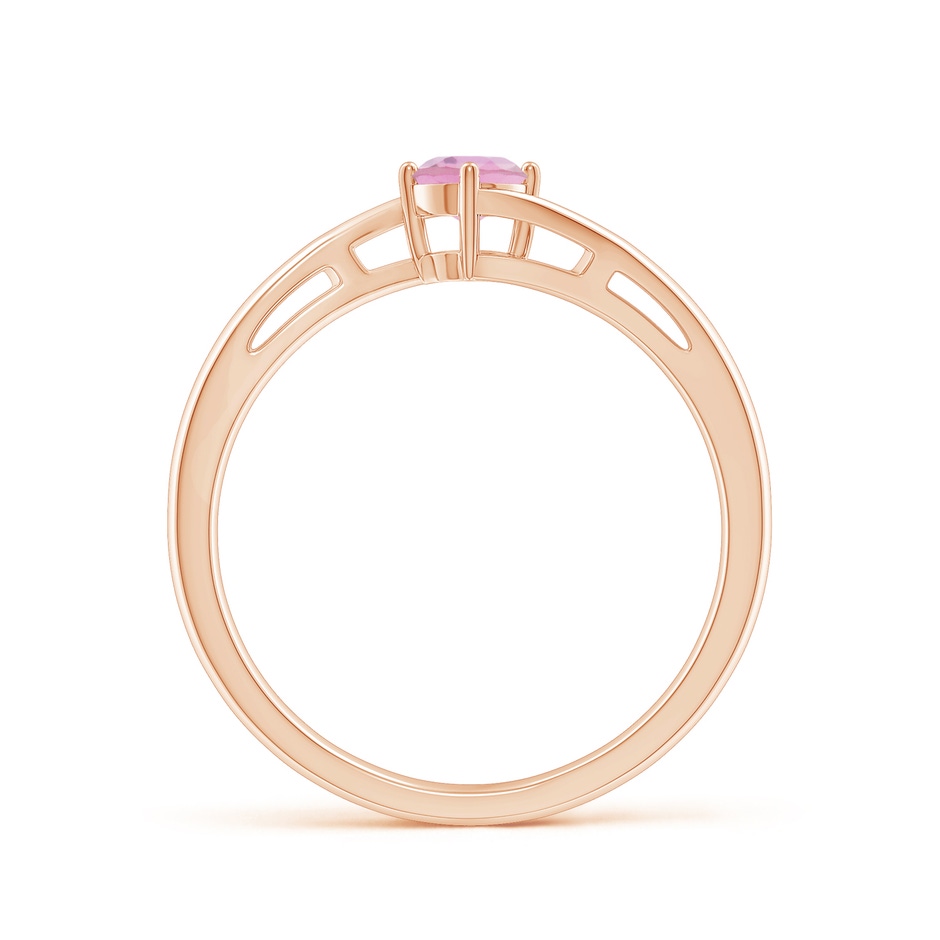 4mm A Classic Round Pink Tourmaline Solitaire Bypass Ring in Rose Gold side 199