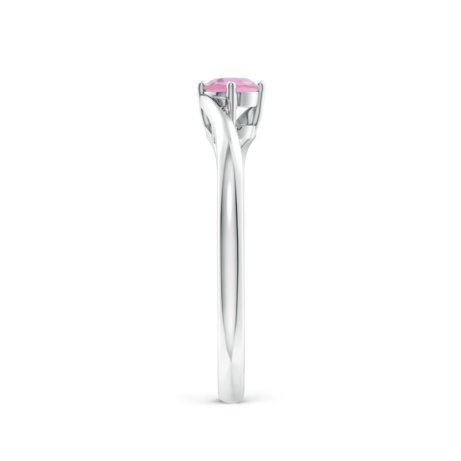4mm A Classic Round Pink Tourmaline Solitaire Bypass Ring in White Gold side 299