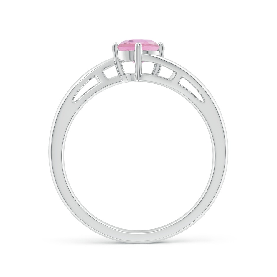5mm A Classic Round Pink Tourmaline Solitaire Bypass Ring in White Gold side 199
